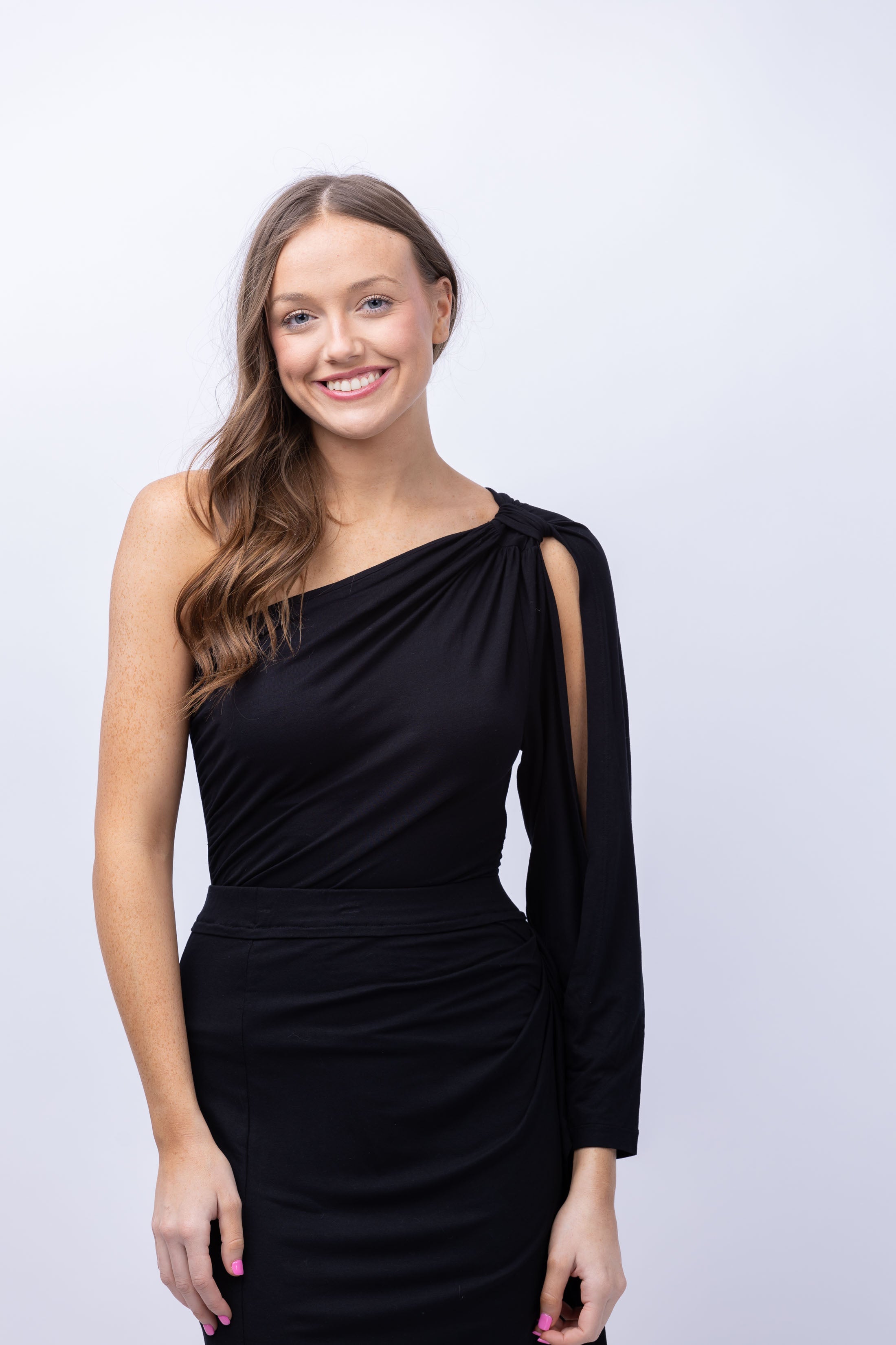 ruffled asymmetric dress Black Asymmetric Cut-out Dress 17278 main image 1