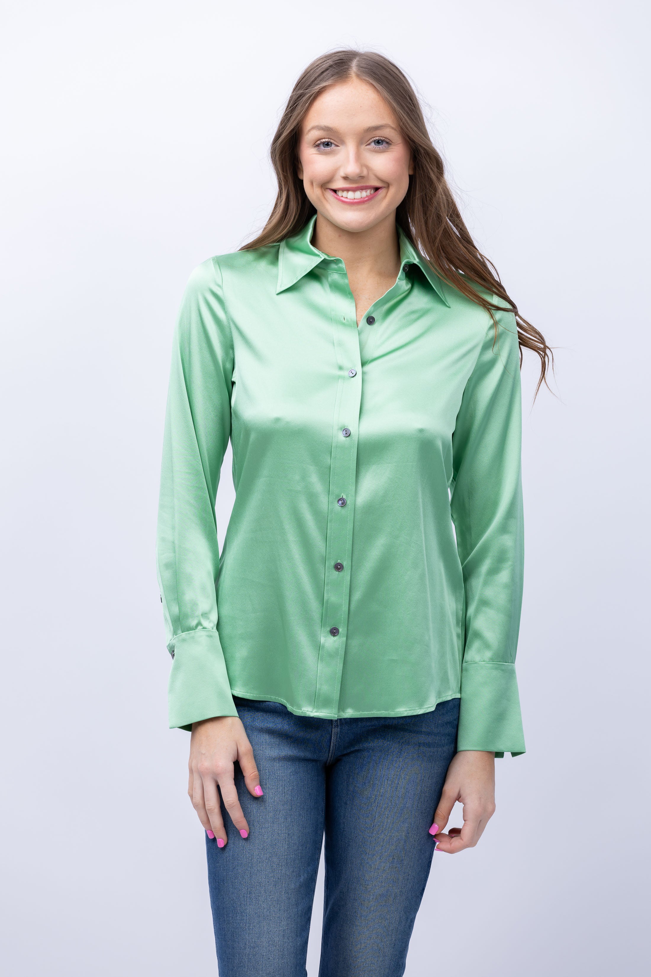 Ramy Brook Victoria Silk-Blend Blouse - Green - Large Ramy Brook Victoria Silk-Blend Blouse - Green - Large