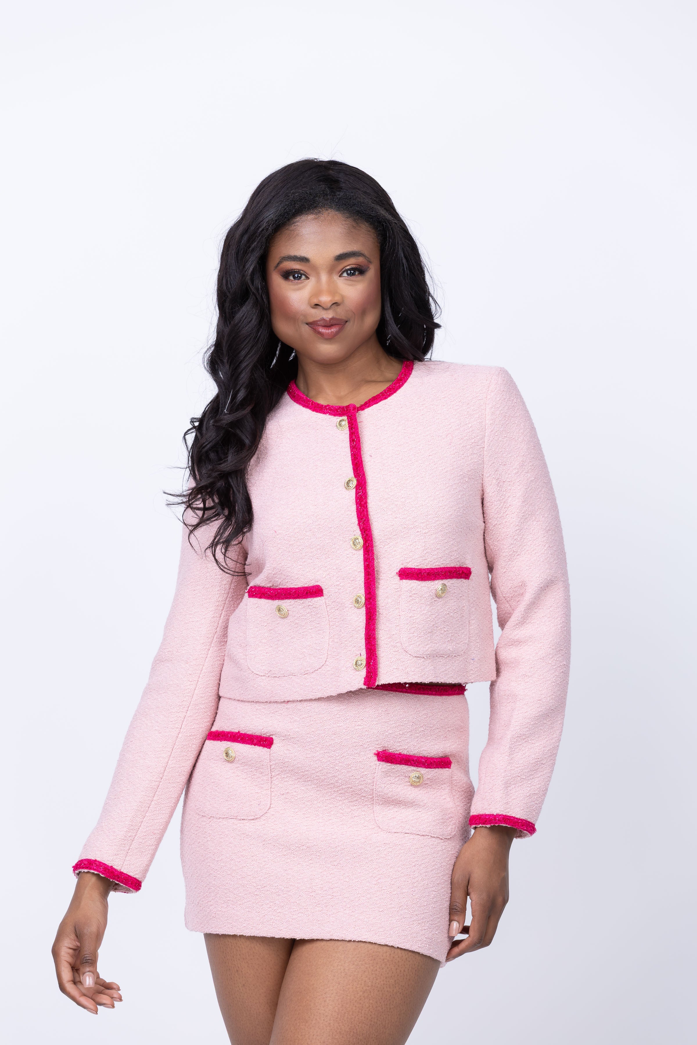 Amanda Uprichard Braswell Jacket in Light Pink / Pink