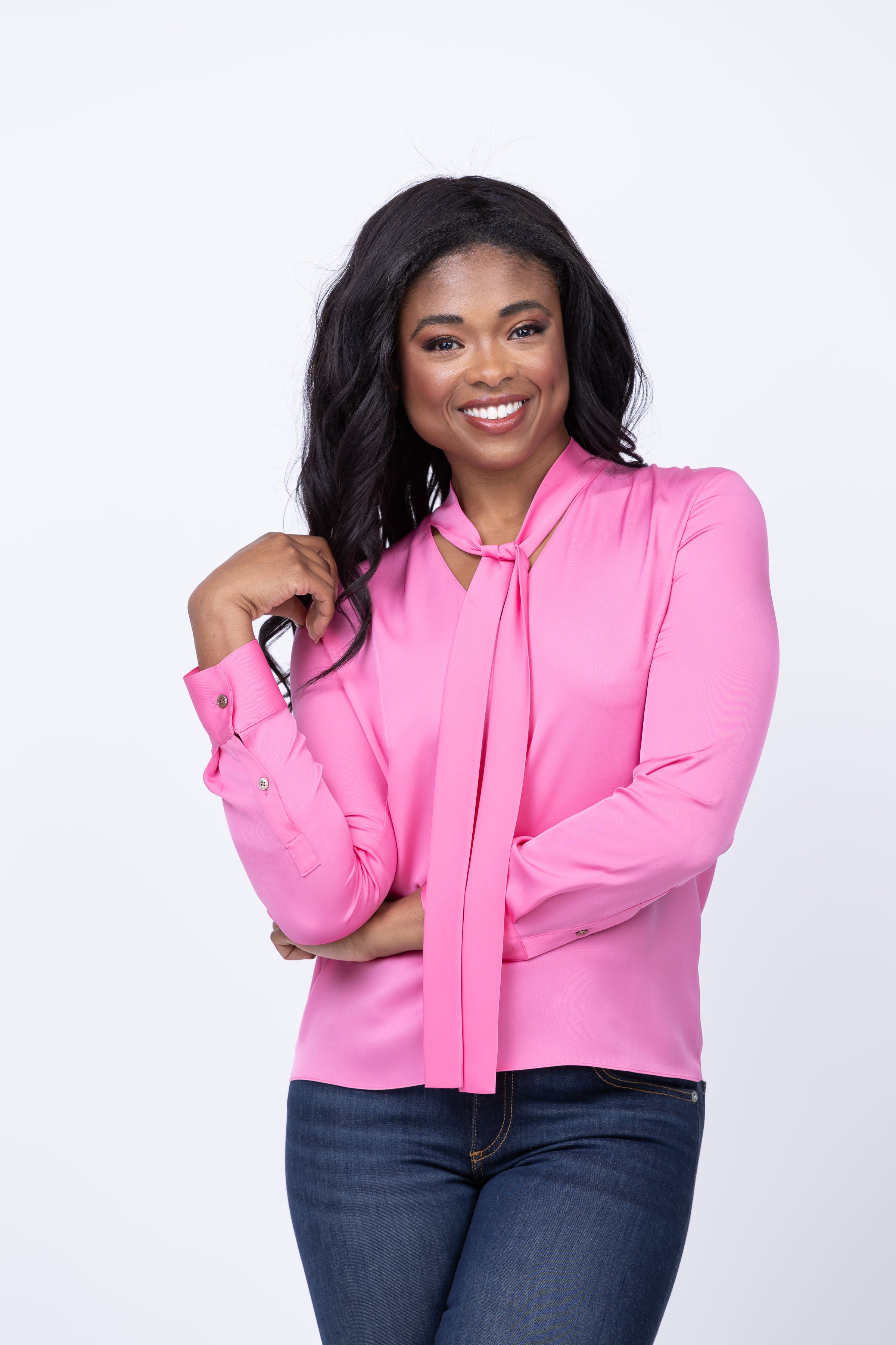 25SS Theory Open Nk Tie Blouse ボウタイブラウス ANY SIS｜【洗える