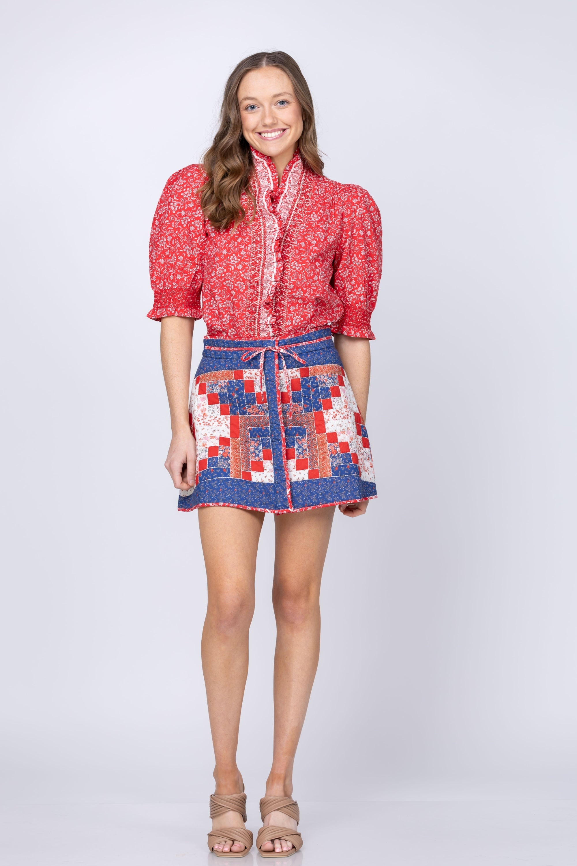 Love The Label Louise Skirt in Blue Multi