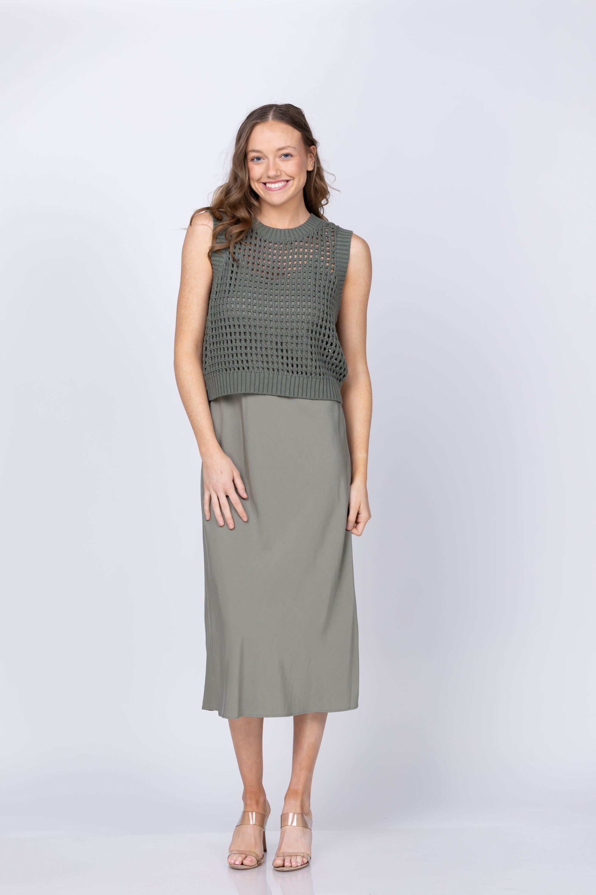 Dh New York Pal Sweater/dress Combo In Willow | Formal Gowns & Casual Wear For Women