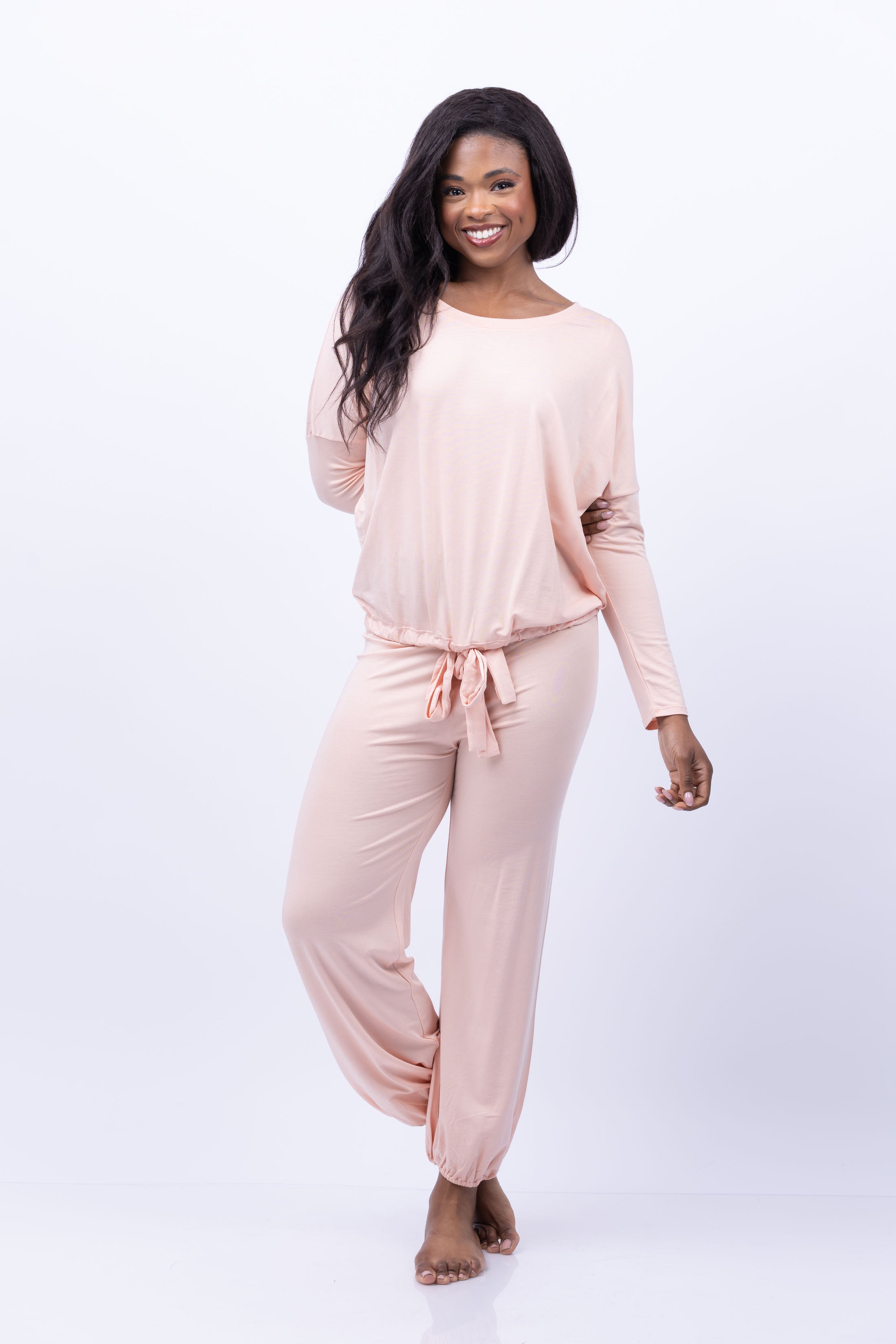 Eberjey Gisele Modal Slouchy PJ Set in Rose Cloud