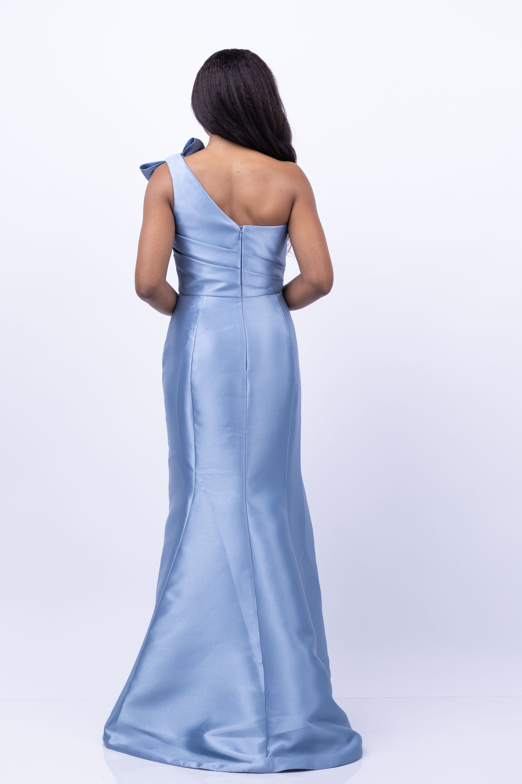 Smokey Blue Bridesmaid Dress