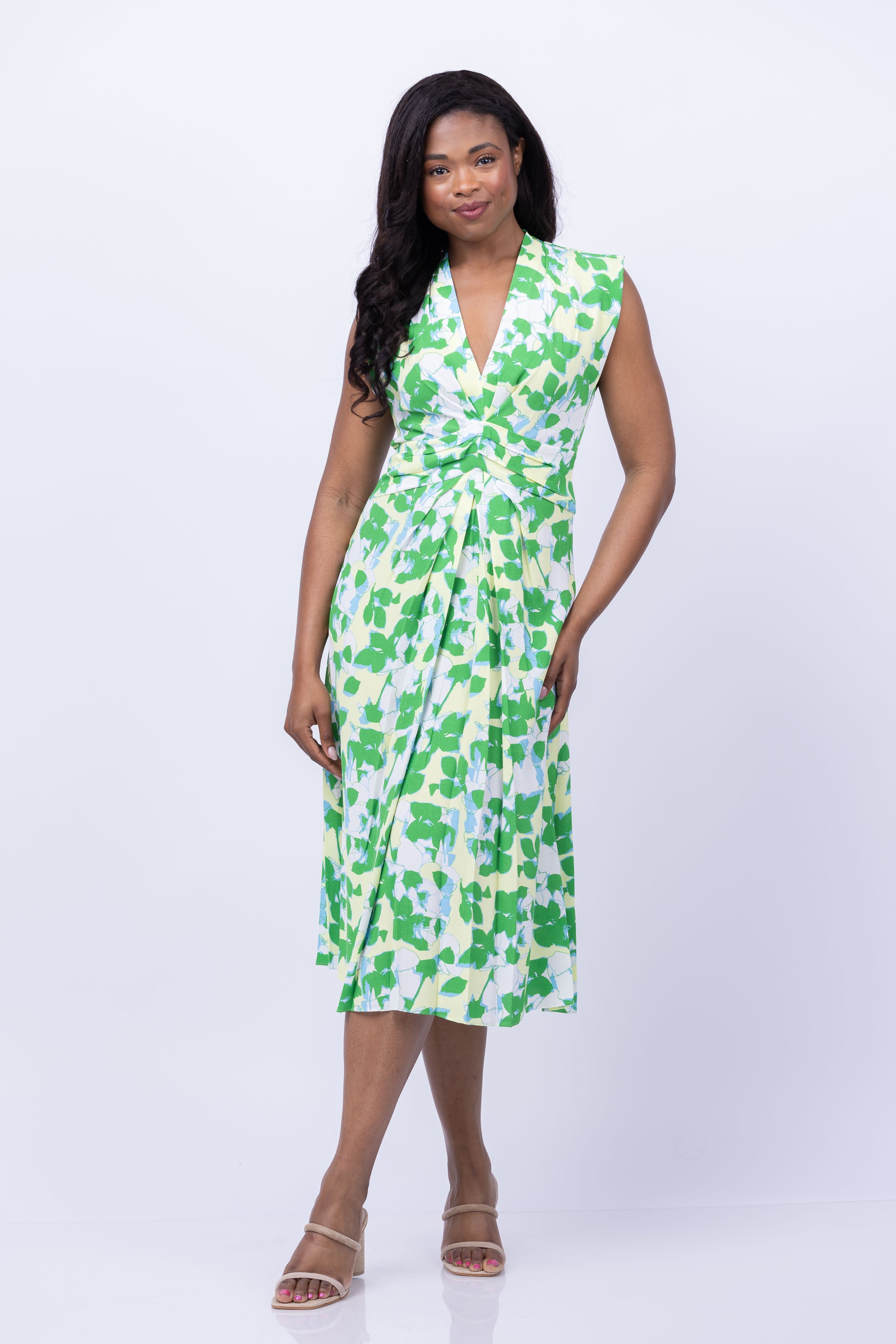 DVF Livia Floral Sleeveless Dress in Earth Floral DVF Livia Floral Sleeveless Dress in Earth Floral