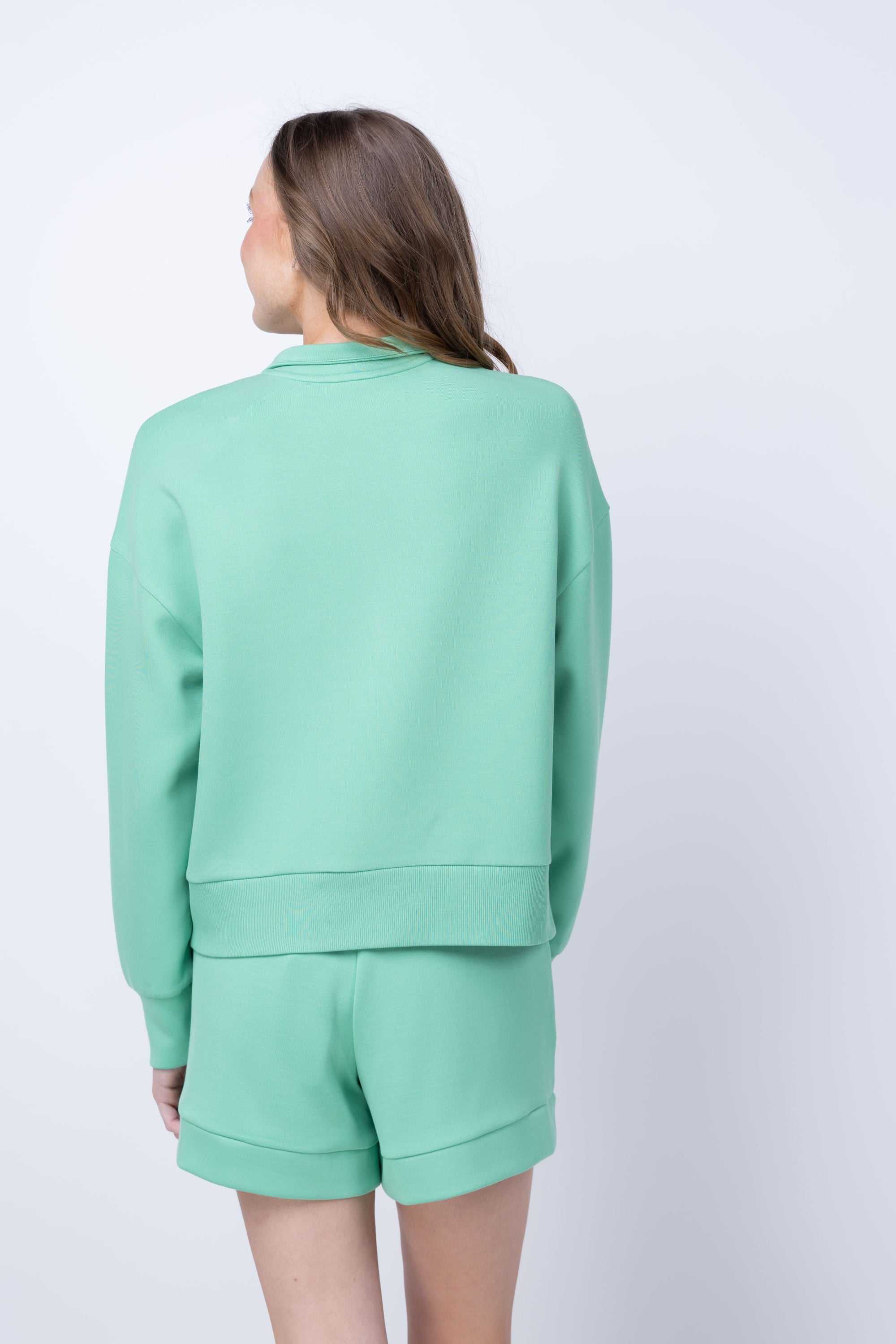 Varley Mavis Mock Neck Sweatshirt in Green Spruce