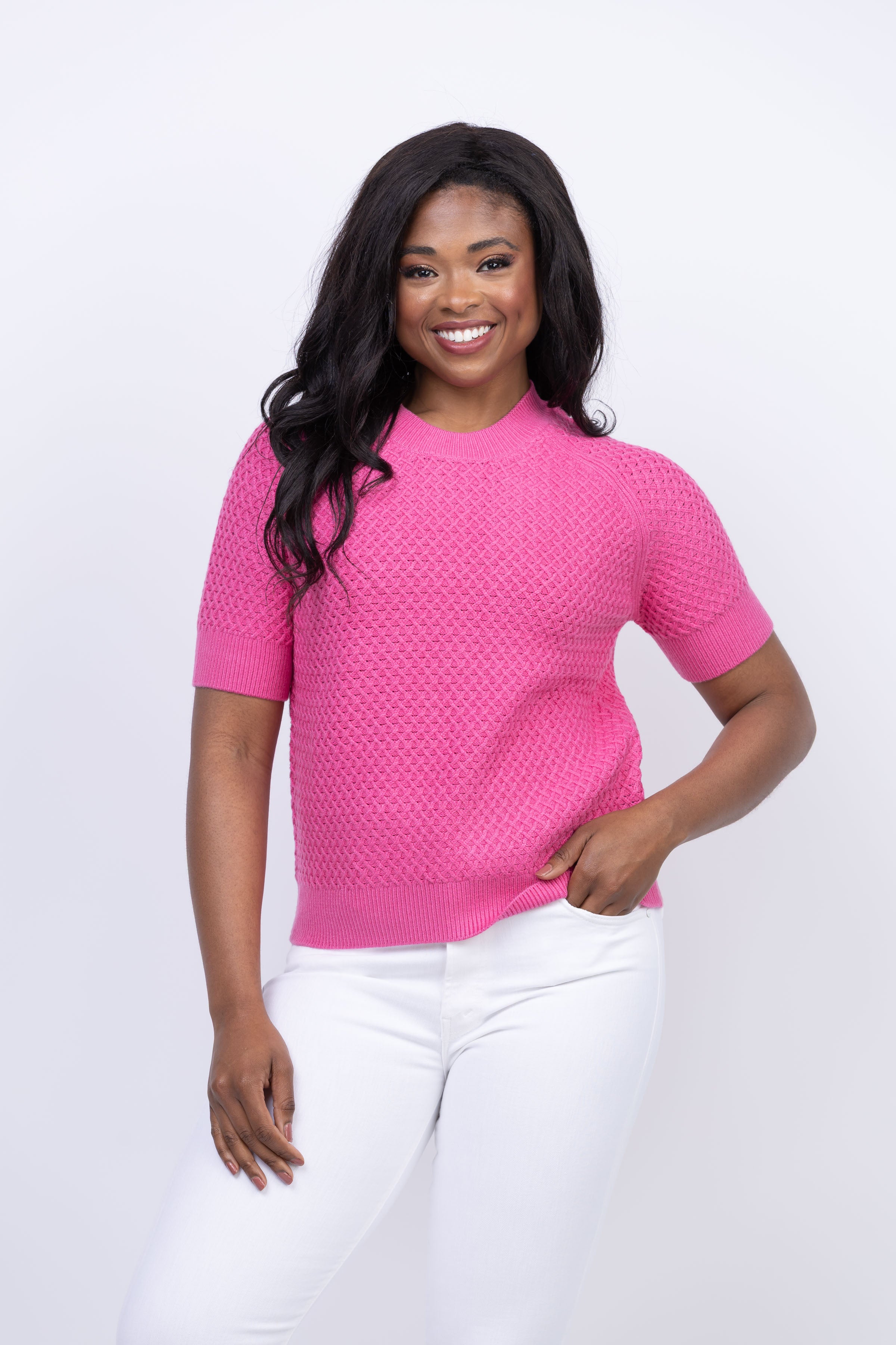 Varley Lucy Knit Top in Ibis Rose