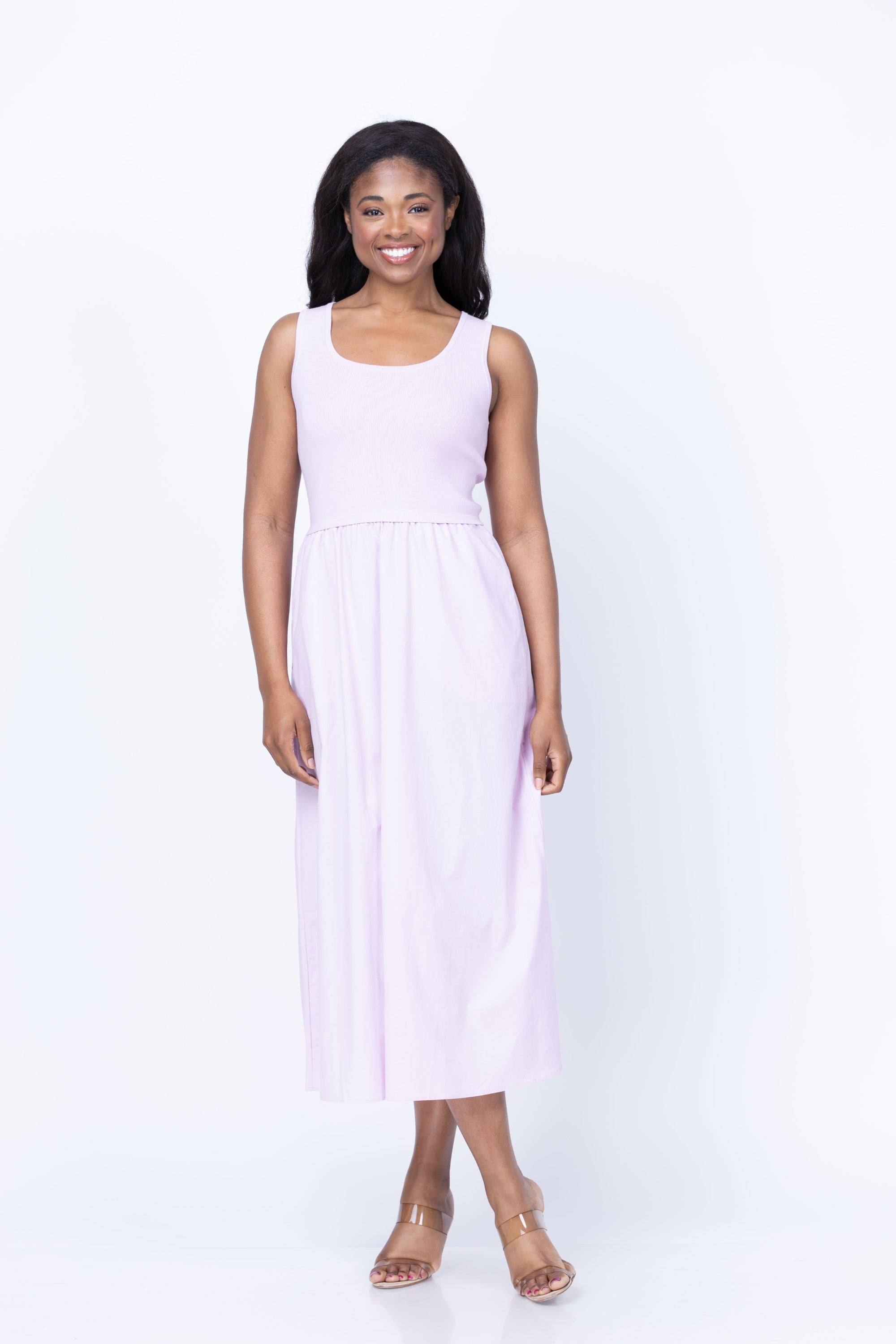midi lavender cocktail dress Early Evening Midi Dress - Lavender Pink, Large | Hazel and Olive