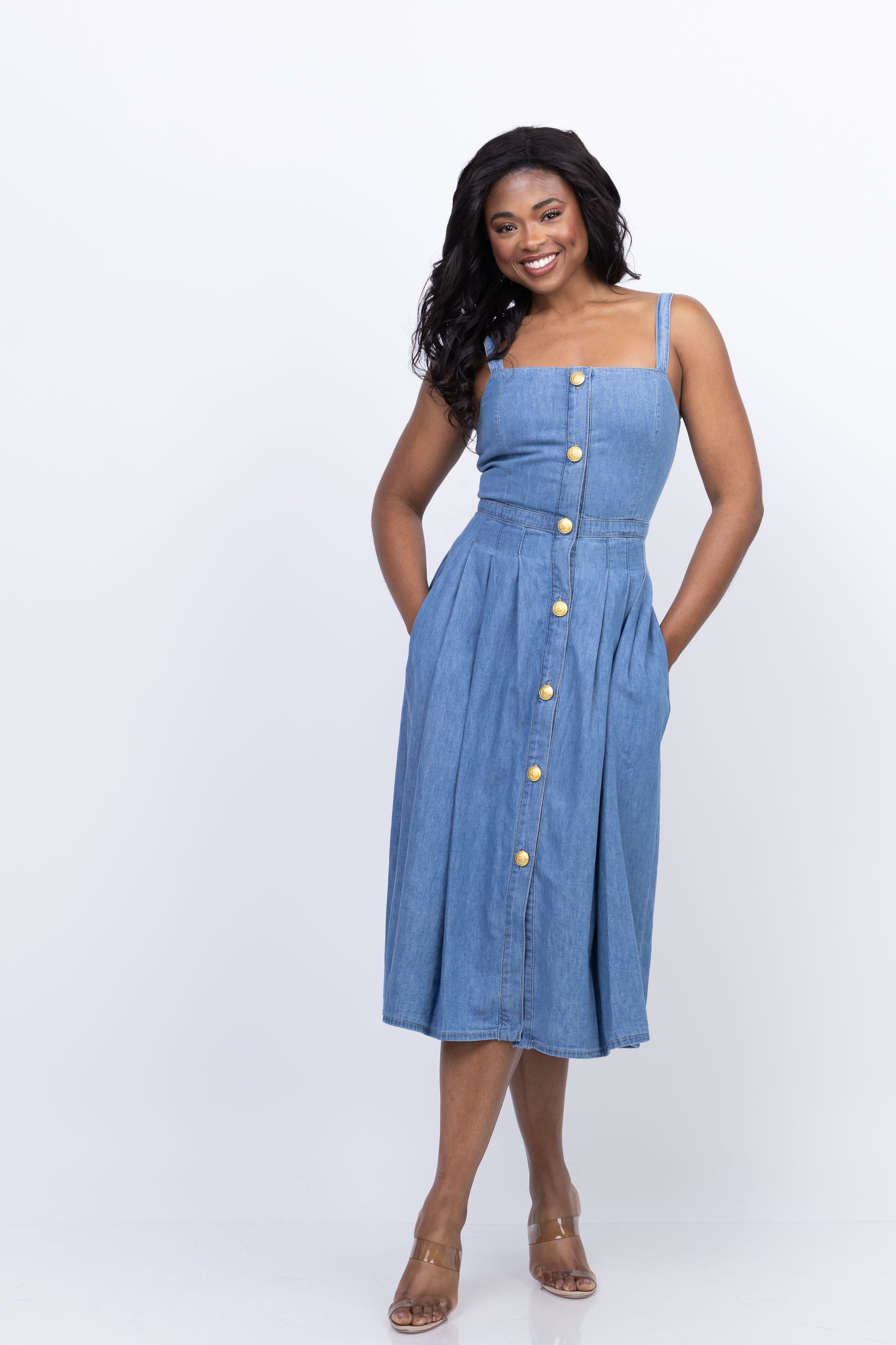 L'Agence Esmeralda Pinafore Dress in Stokes