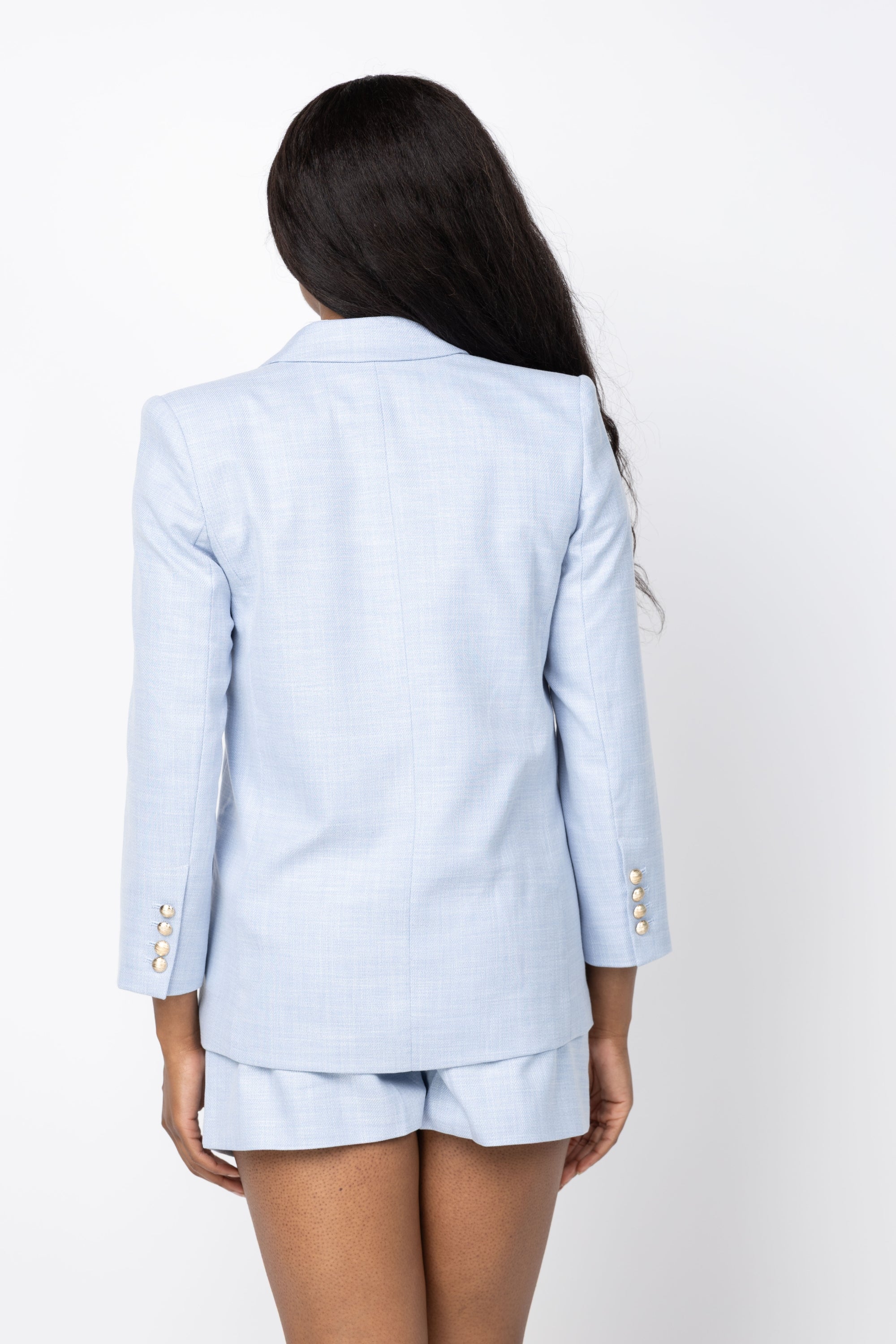 Generation Love Maren Chambray Suiting Blazer in Chambray Blue