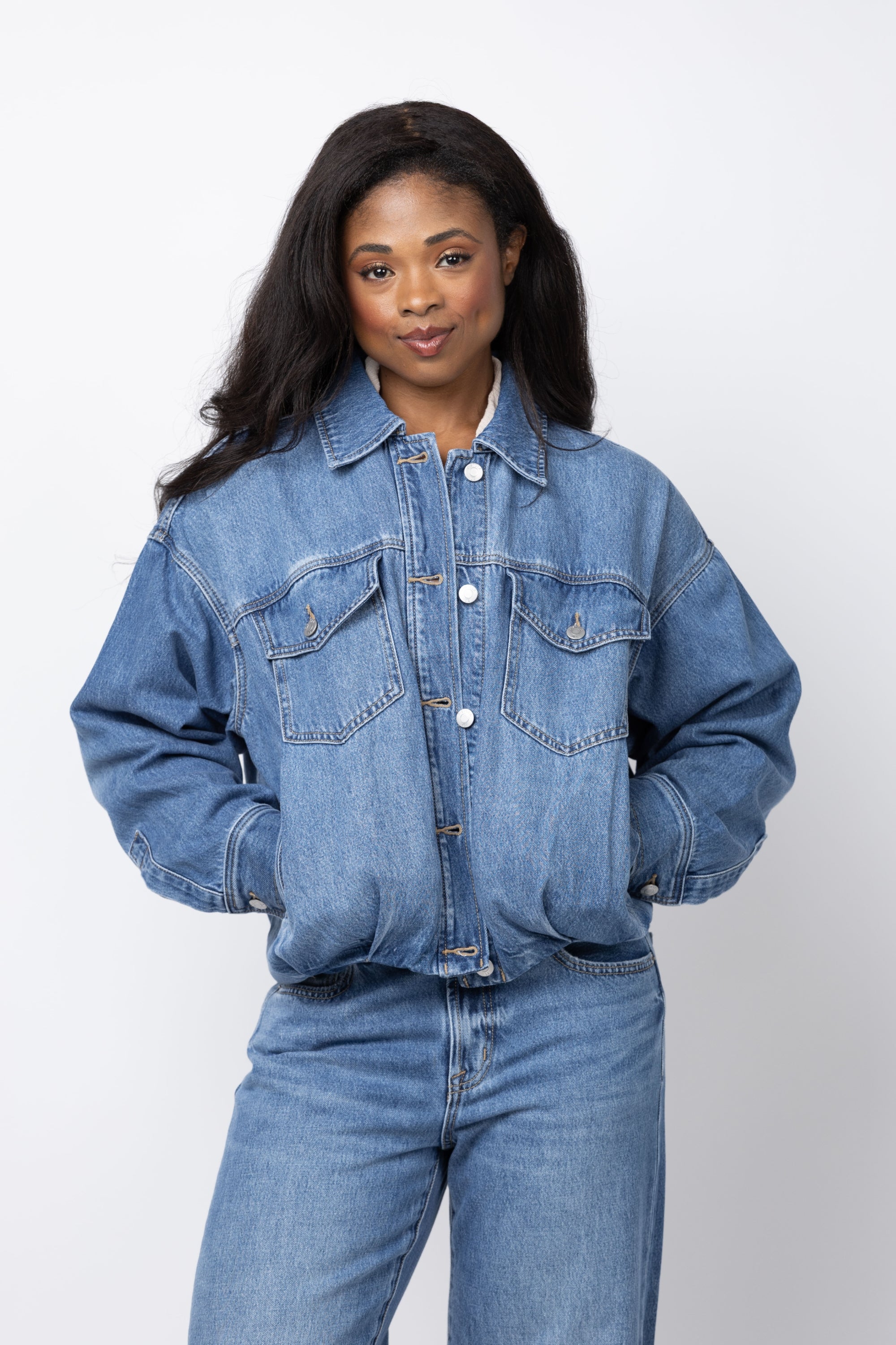 PISTOLA Denim Bibi Blouson Trucker Jacket in Heartfelt