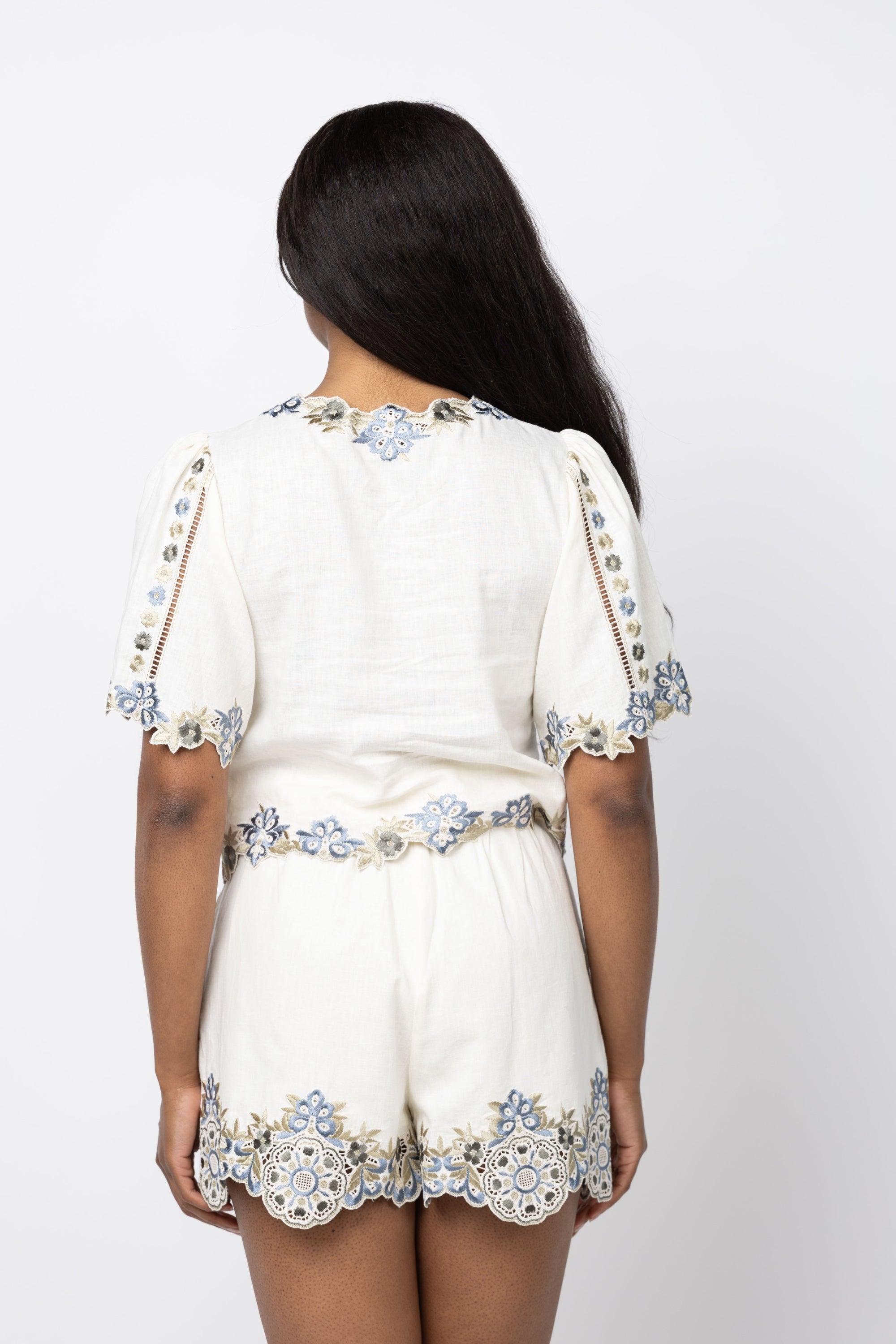 Christy Lynn Brynn Top in Ivory Ginkgo