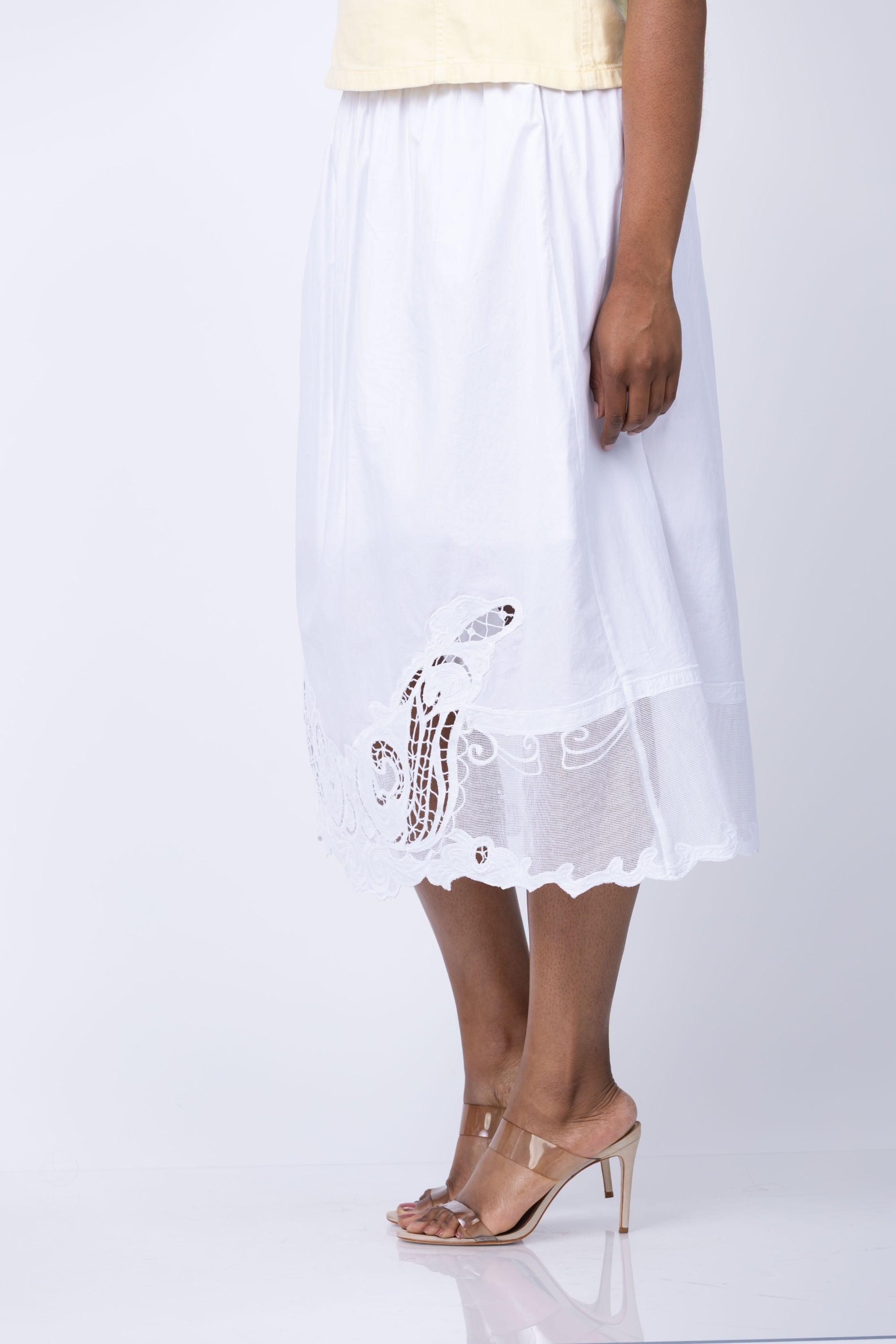 Rag & Bone Clem Lace Skirt in White