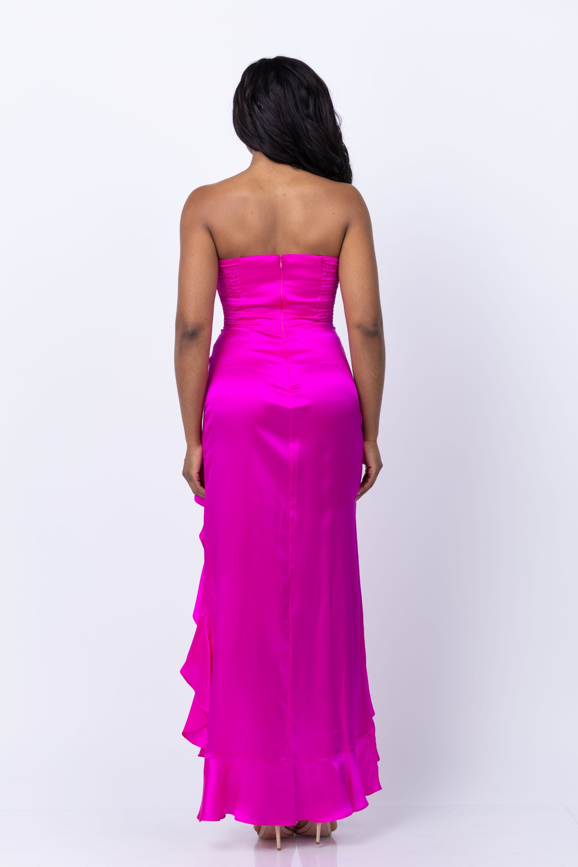 Amanda Uprichard Amalia Silk Gown in Hot Pink