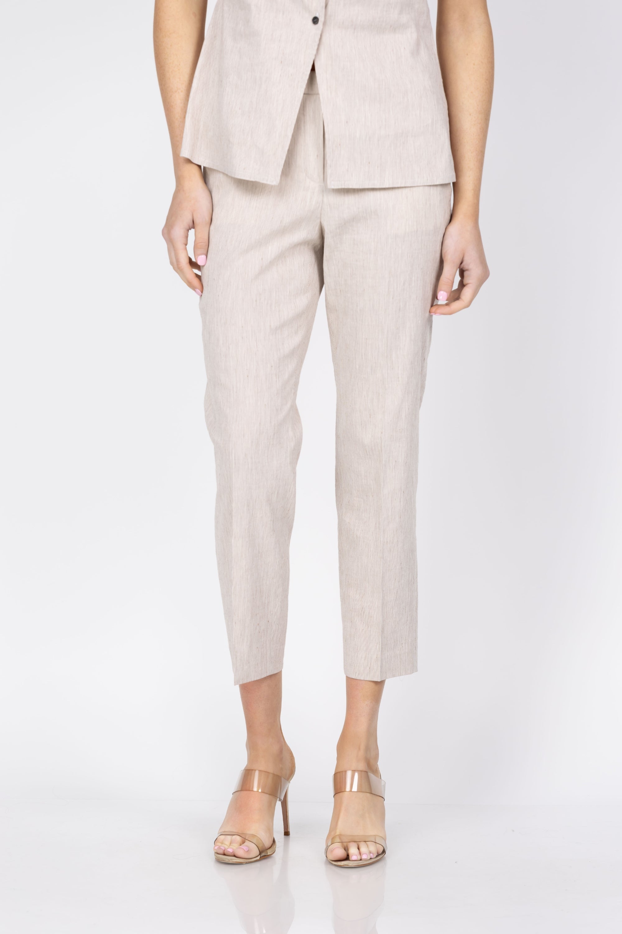 Theory Treeca Linen Pull on Pants in Cognac Multi display picture 1