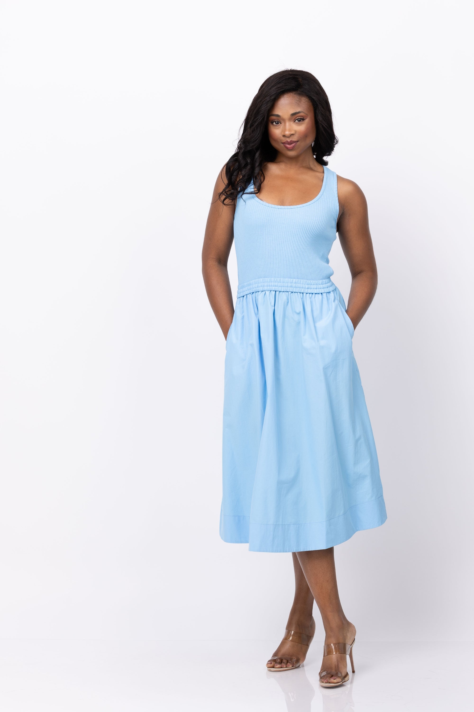 knee length dresses for ladies Bella Mae Midi Dress, Tea Combo