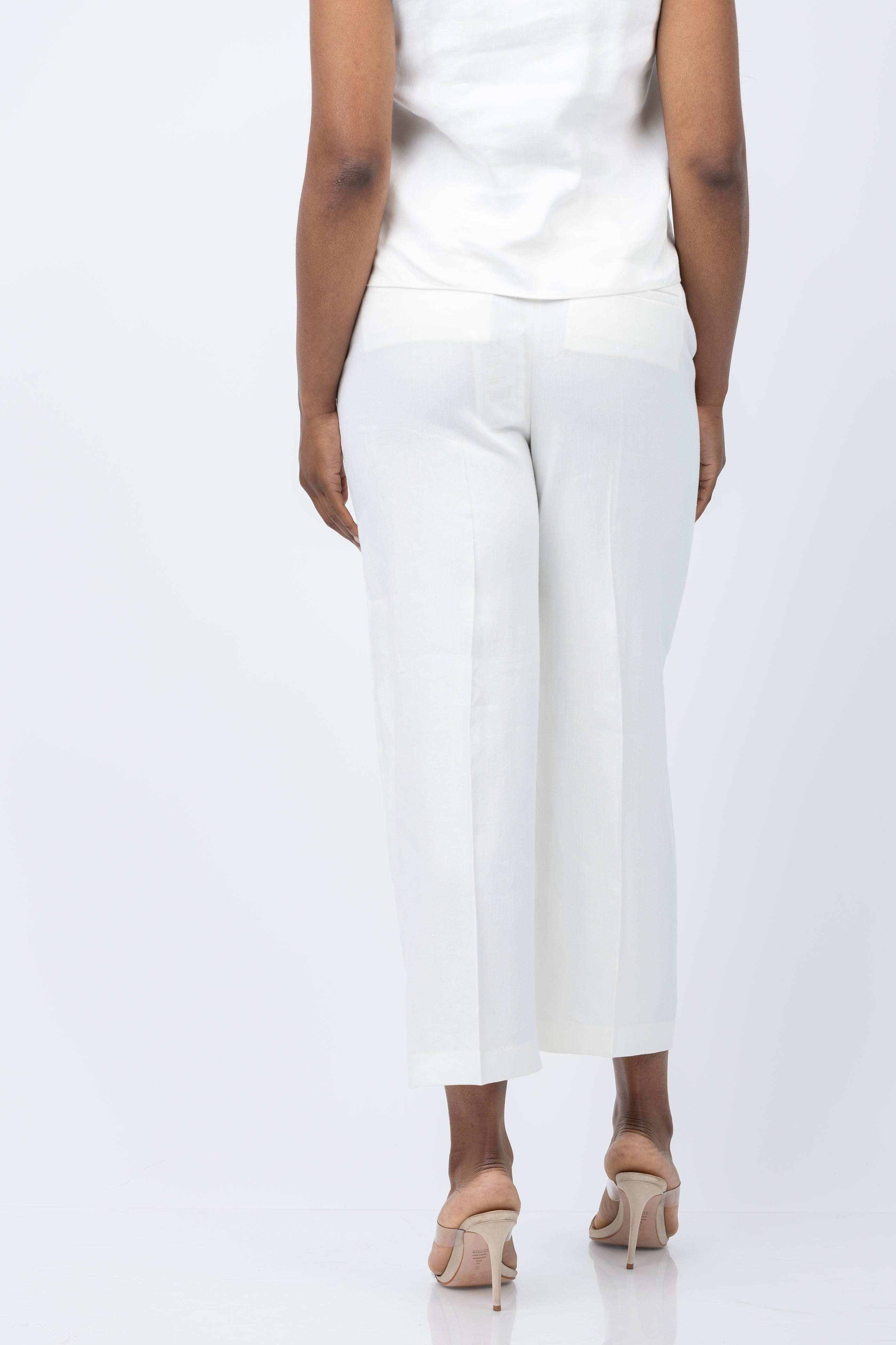 パンツ THEORY Women Straight Pants N0709218Y0C White Theory Straight Pull-On Pant in Linen-Viscose Pants in Ivory