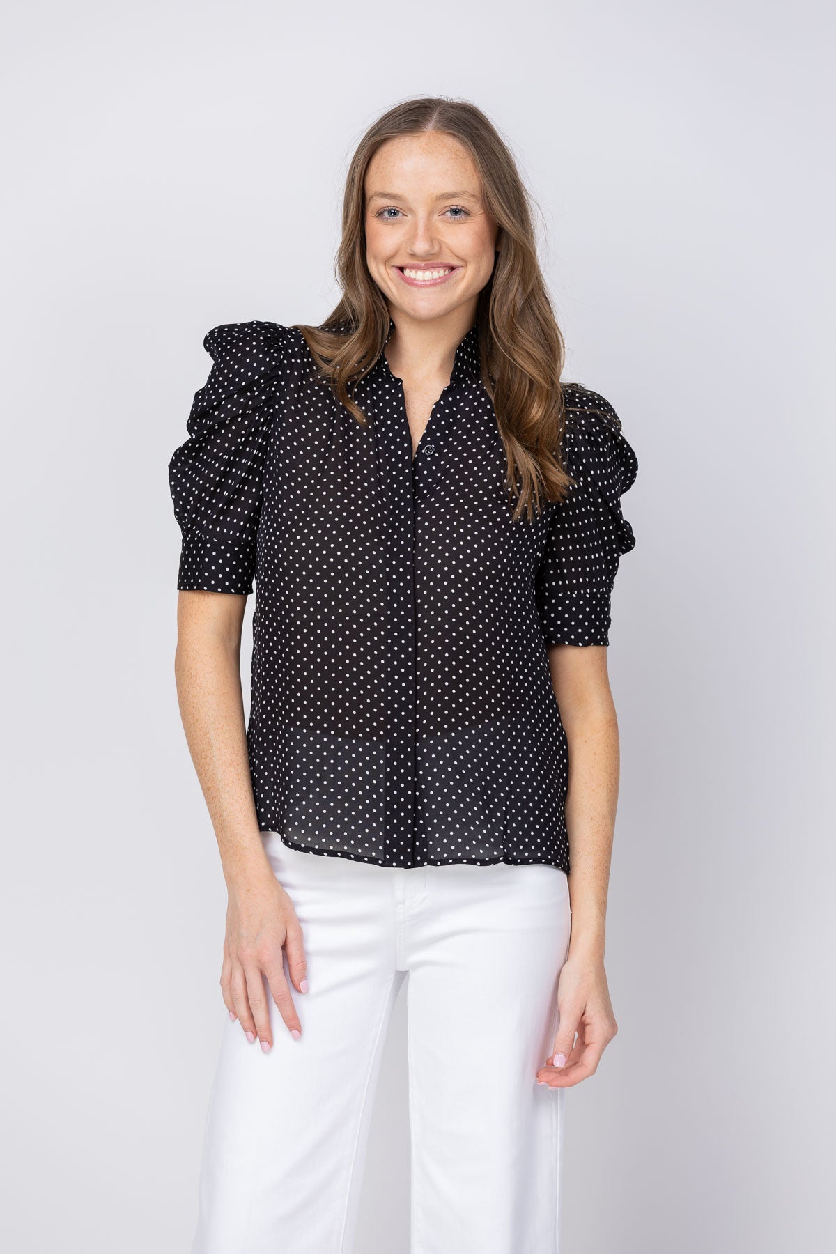 FRAME The Gillian Top in Black Multi