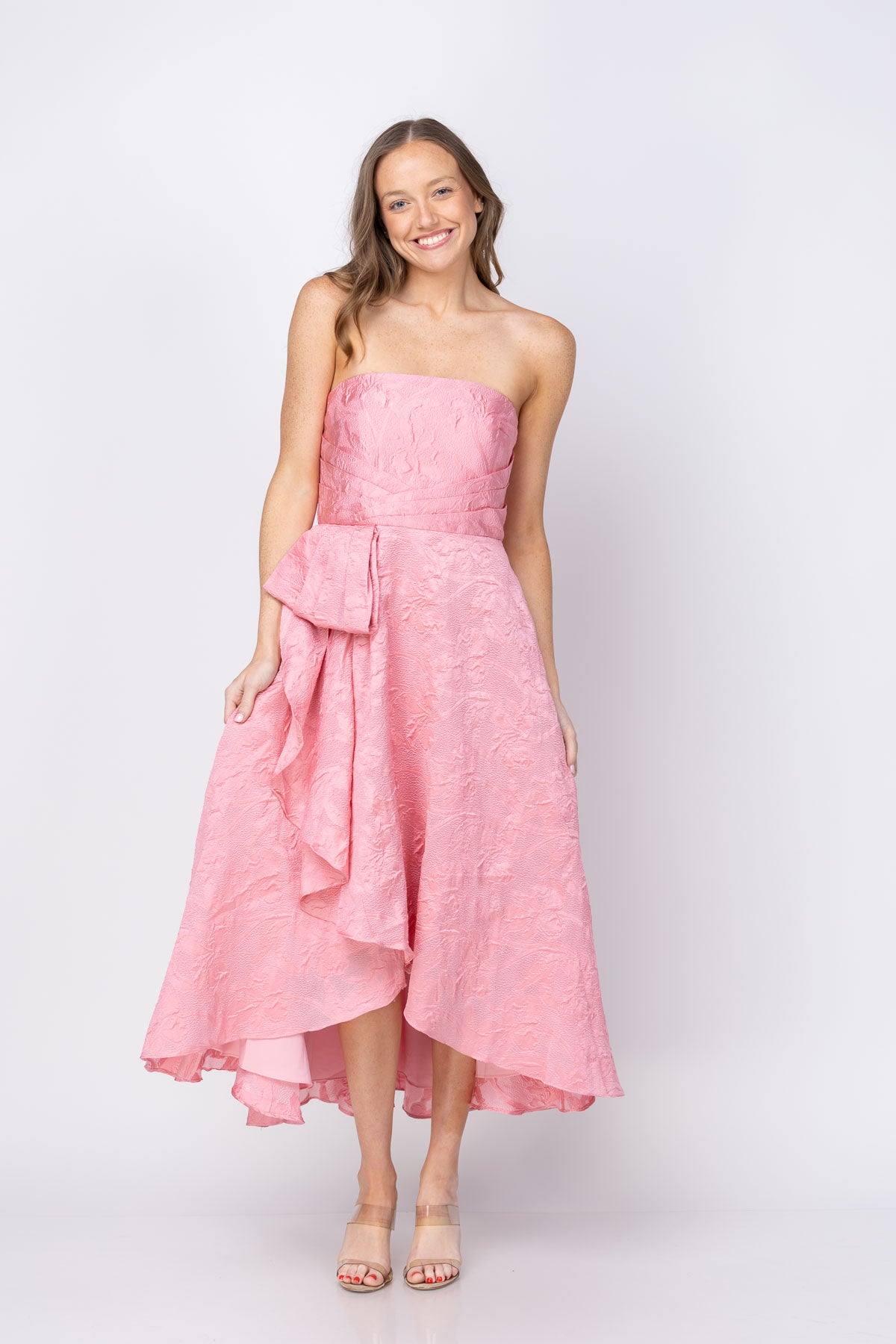 theia pink dress Theia Victoria Draped Rose Cocktail Dress 8