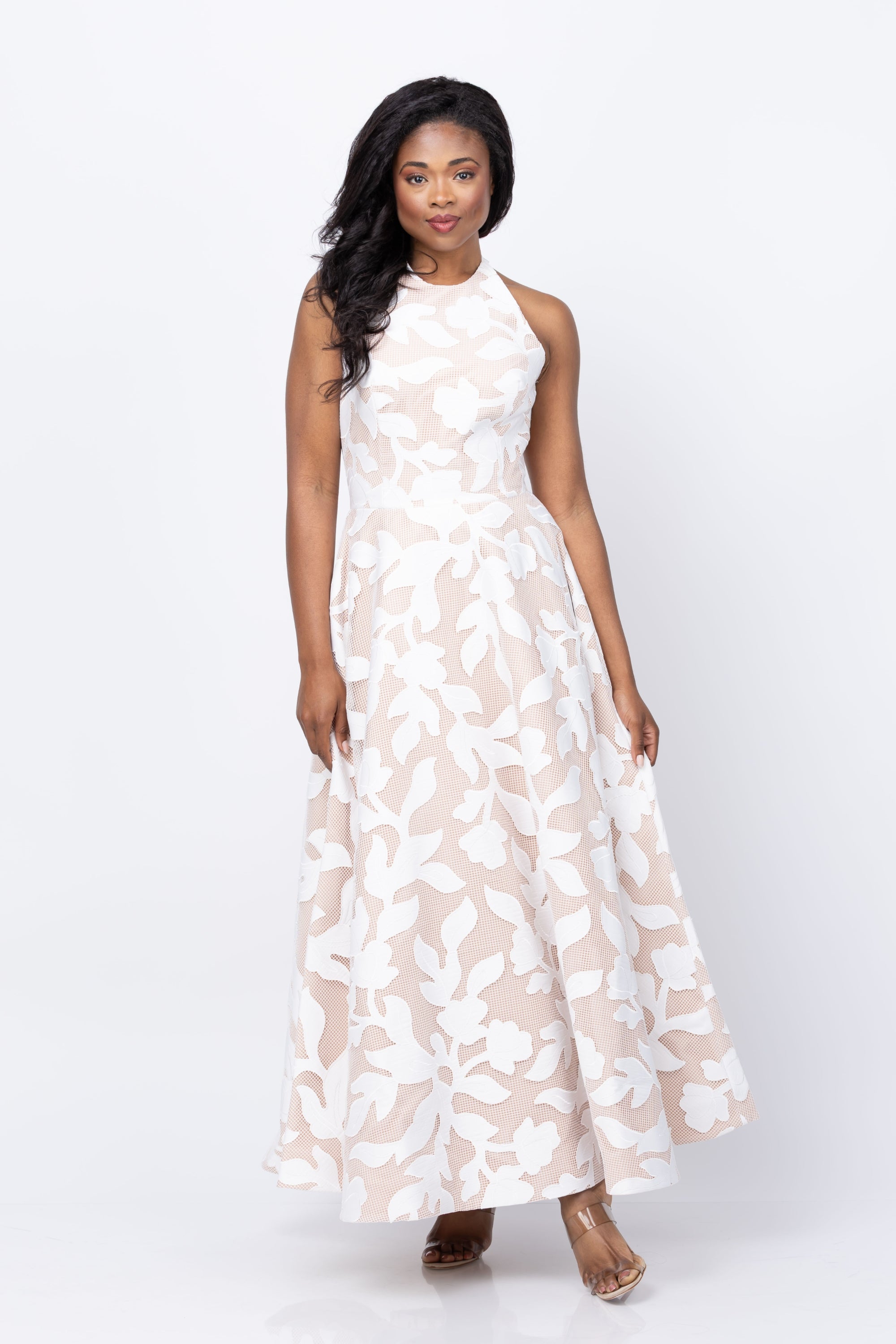 HELSI Women's Alexandria Halter Fit & Flare Dress - White - Casual dresses HELSI Women's Alexandria Halter Fit & Flare Dress - White - Casual dresses
