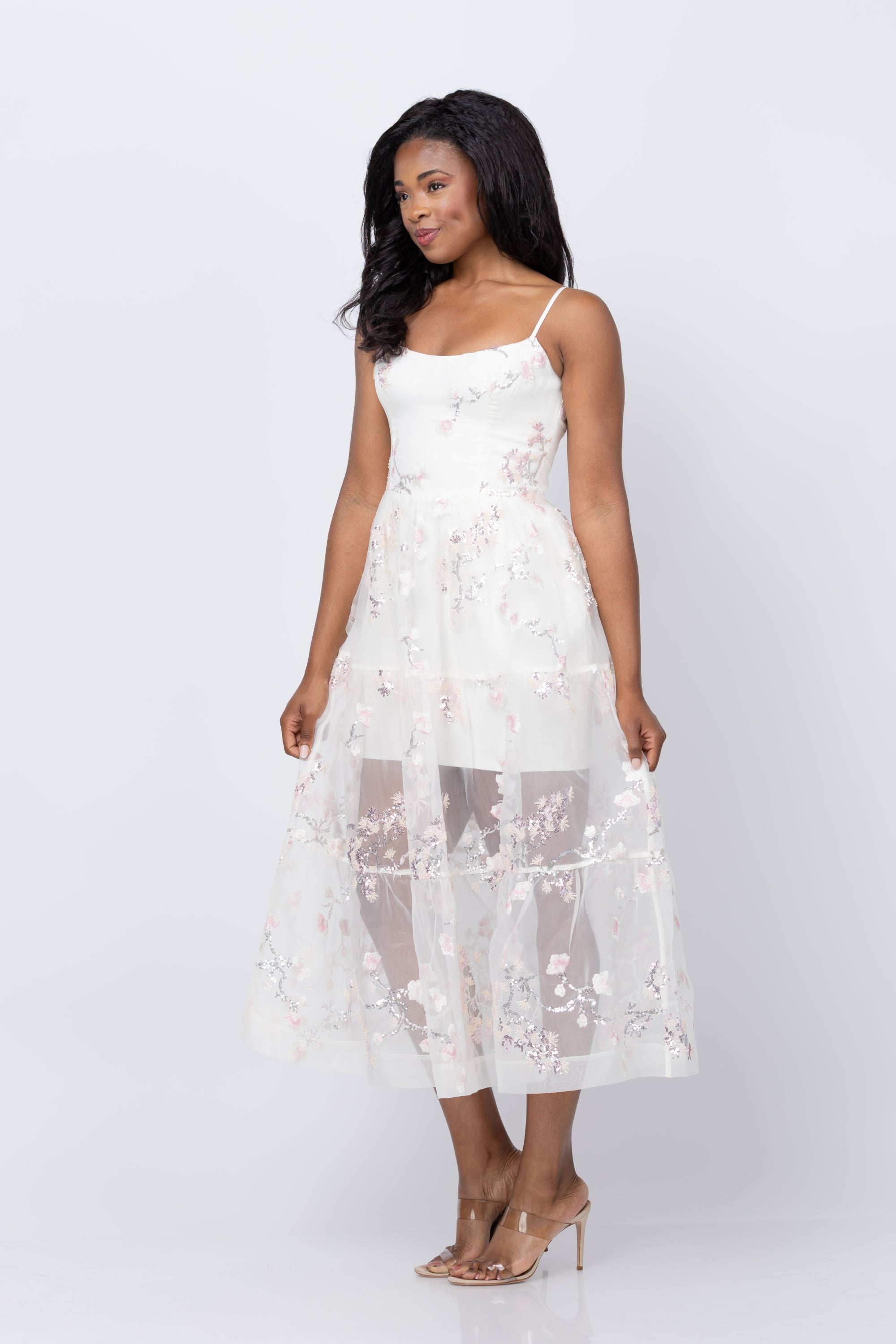 Helsi Adela Dress in Ivory Pink