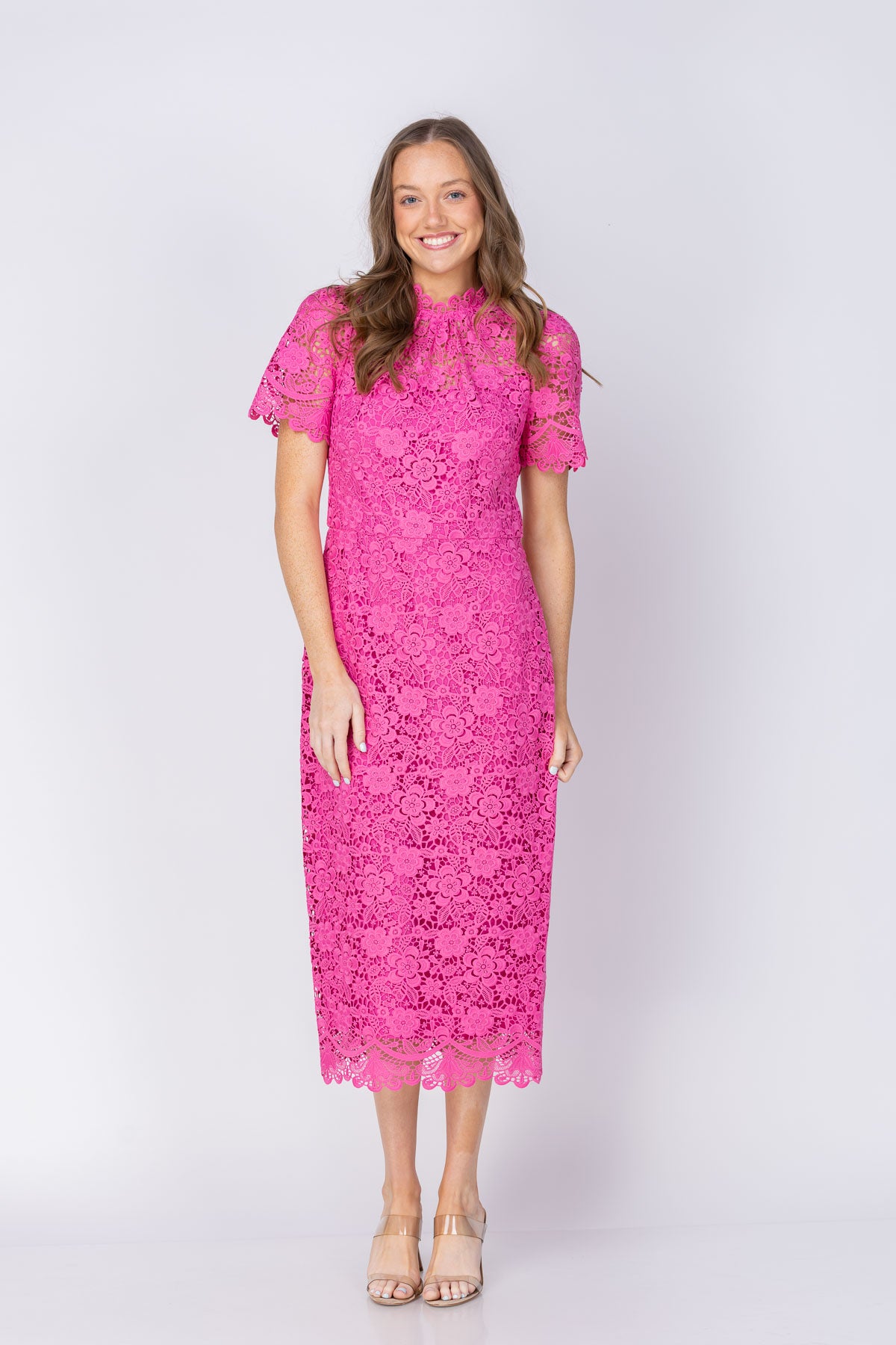 shoshanna hot pink dress Shoshanna Vivienne Dress in Wild Orchid