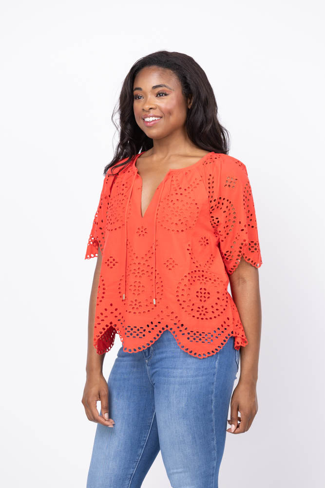 Cleobella Lulu Blouse in Poppy Red