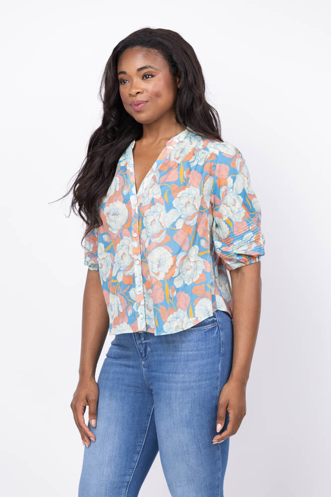 45R★ライトモールフラワープリントBLOUSE Trovata Loren Blouse in Twilight Floral