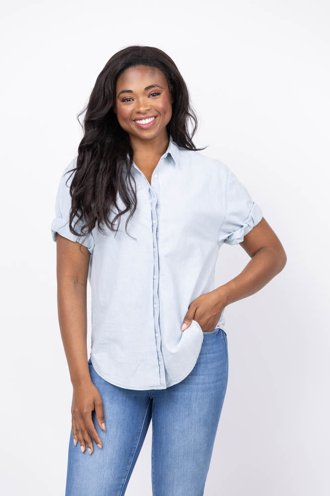 xirena denim dress Channing Shirt In Air Blue 9/15/24 We wish you a Size:24E side pockets