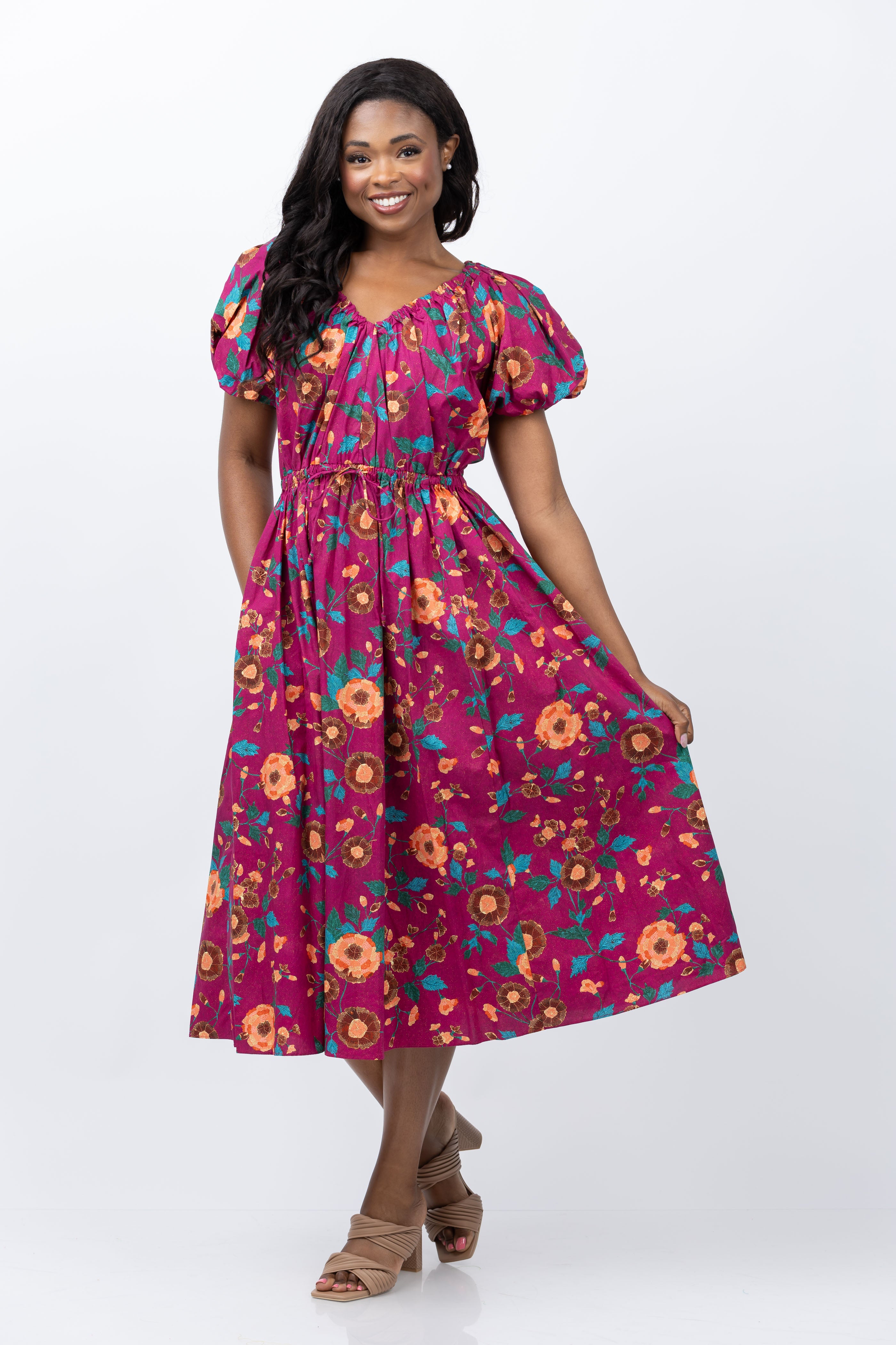 Ulla Johnson Vika Dress in Ruby Flora Ulla Johnson Vika Dress in Ruby Flora