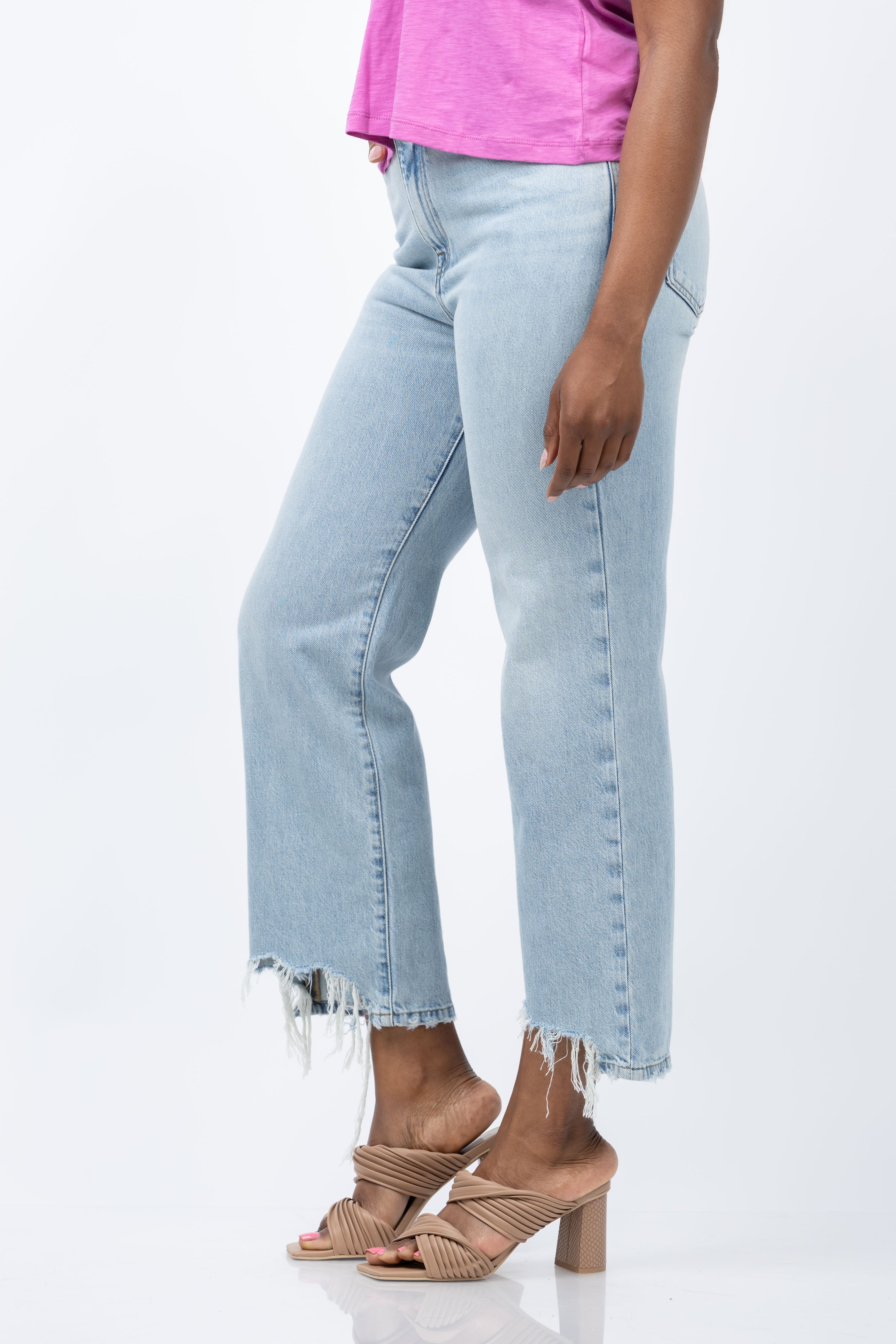 FRAME Le Jane Crop Bit Hem Jeans in Fizz Indigo – CoatTails