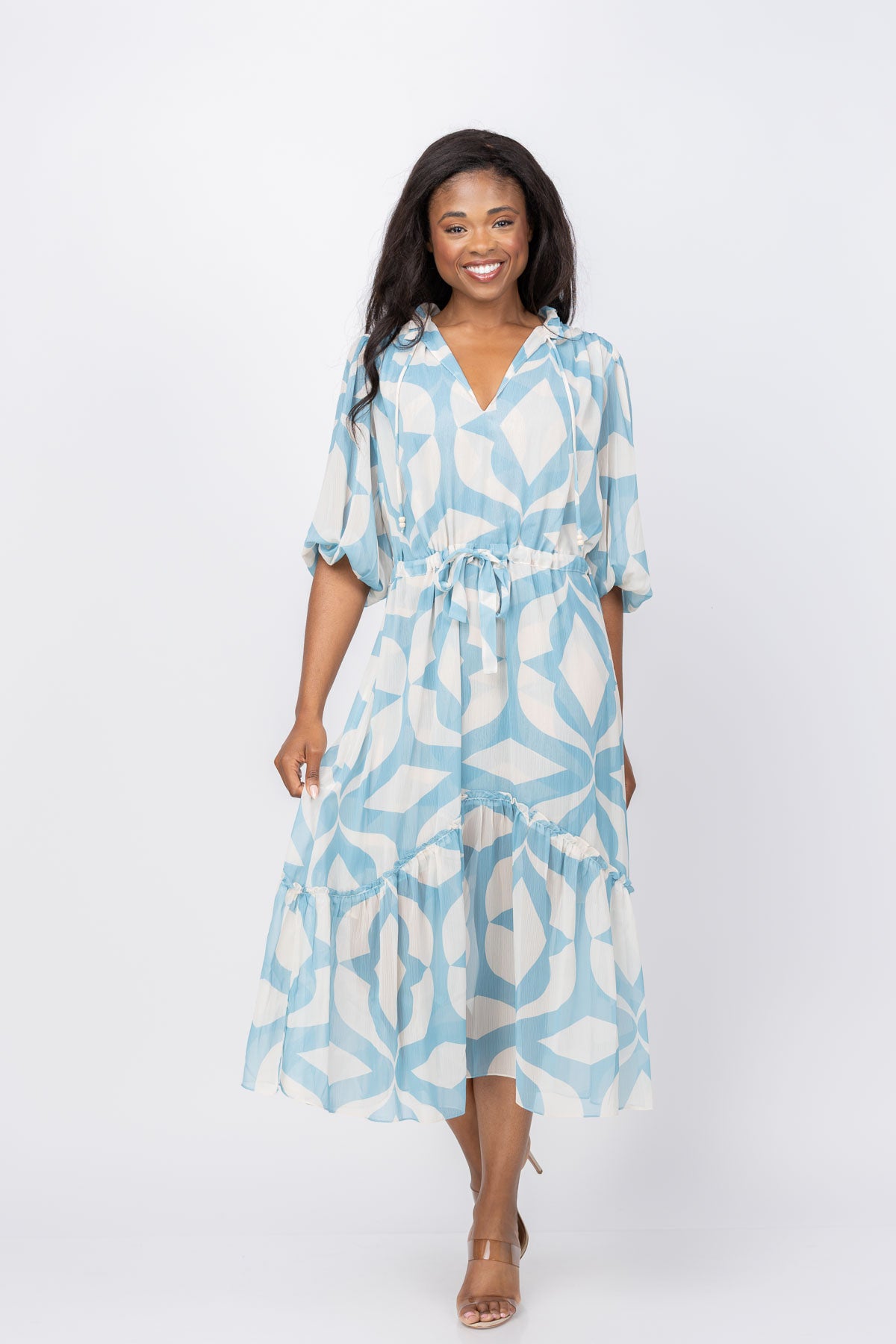 Misa Los Angeles Olivia Dress In Mosaic Sky