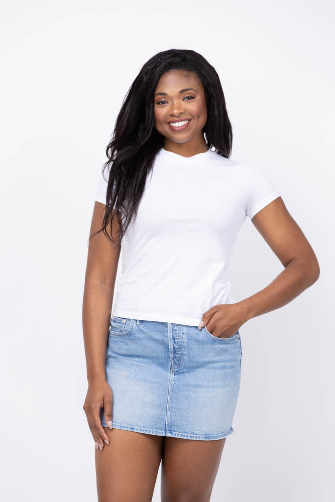 Mother Denim The Vagabond Mini Skirt in Magic School Bus