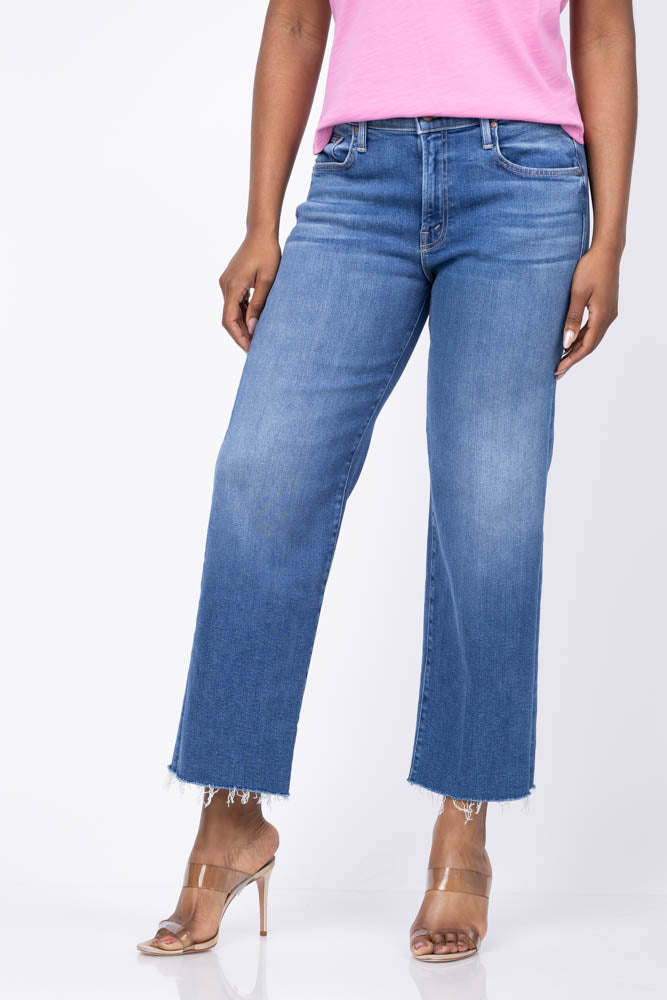 Bluebell！！ Mother Denim Mid Rise Rambler Zip Ankle Fray Jean in Dugout