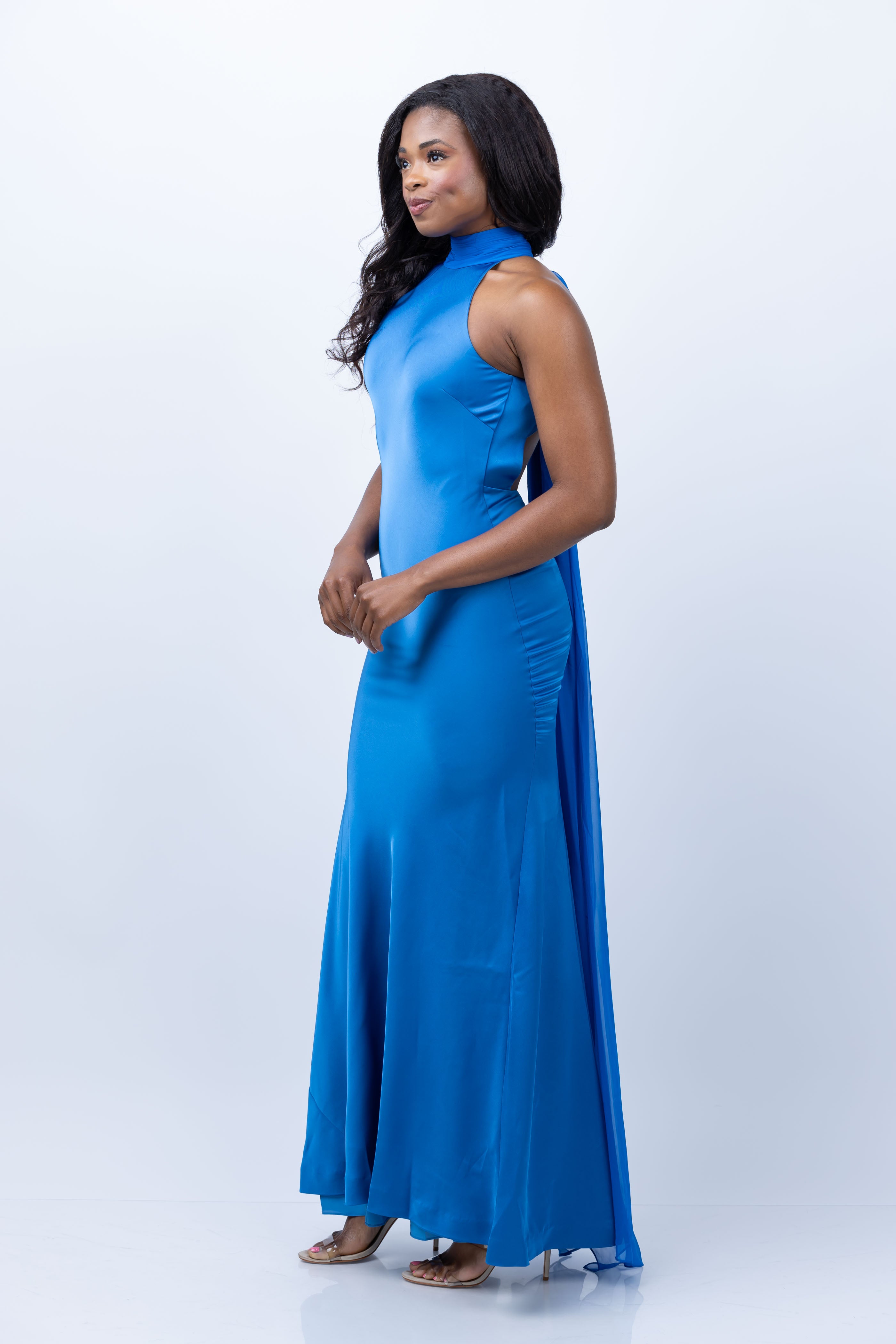 Halston Speranza Gown in Daphne Blue