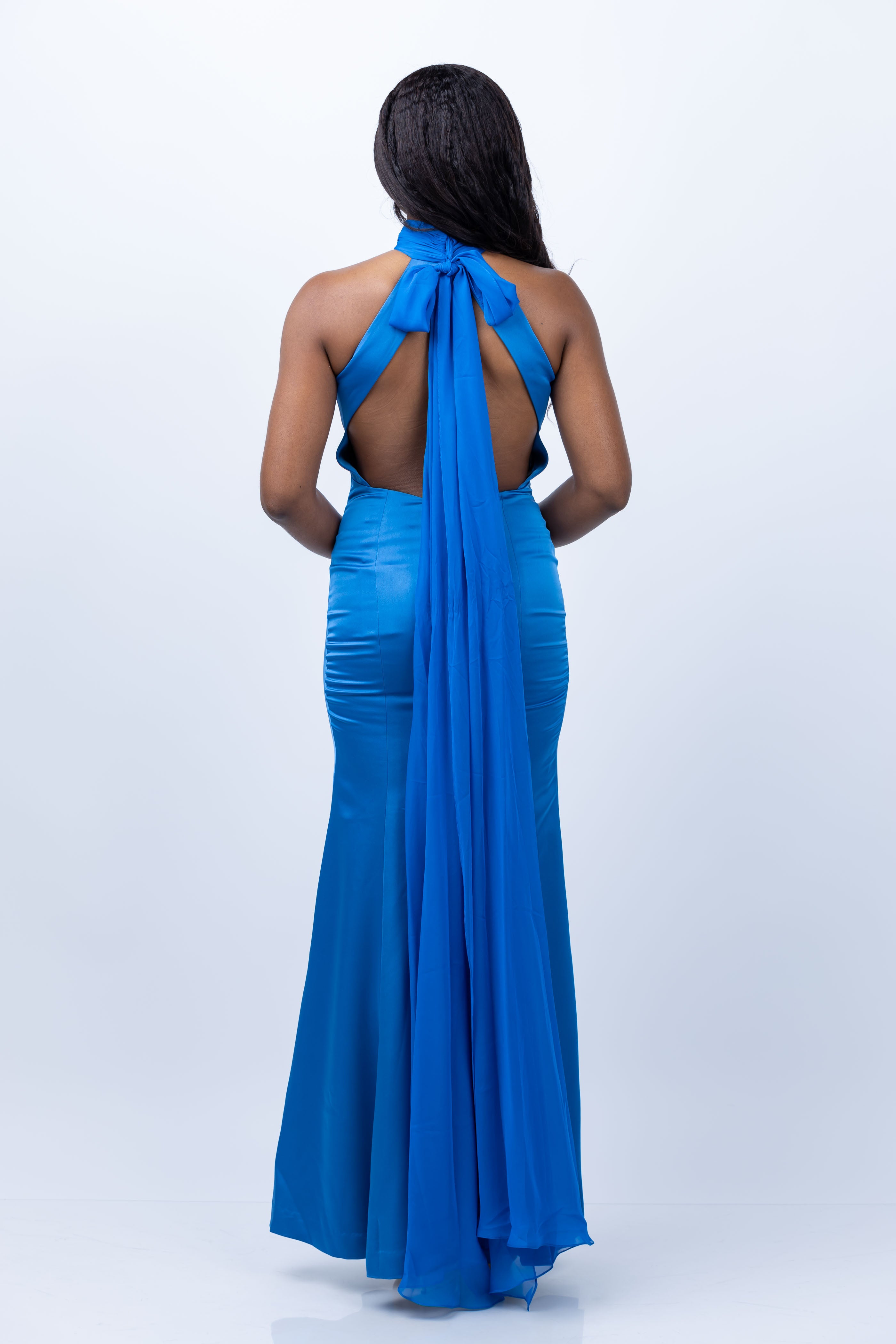 Halston Speranza Gown in Daphne Blue – CoatTails