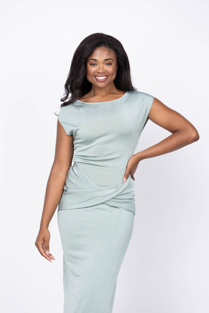 simkhai off shoulder dress Simkhai Lorra Off Shoulder Top in Sea Glass