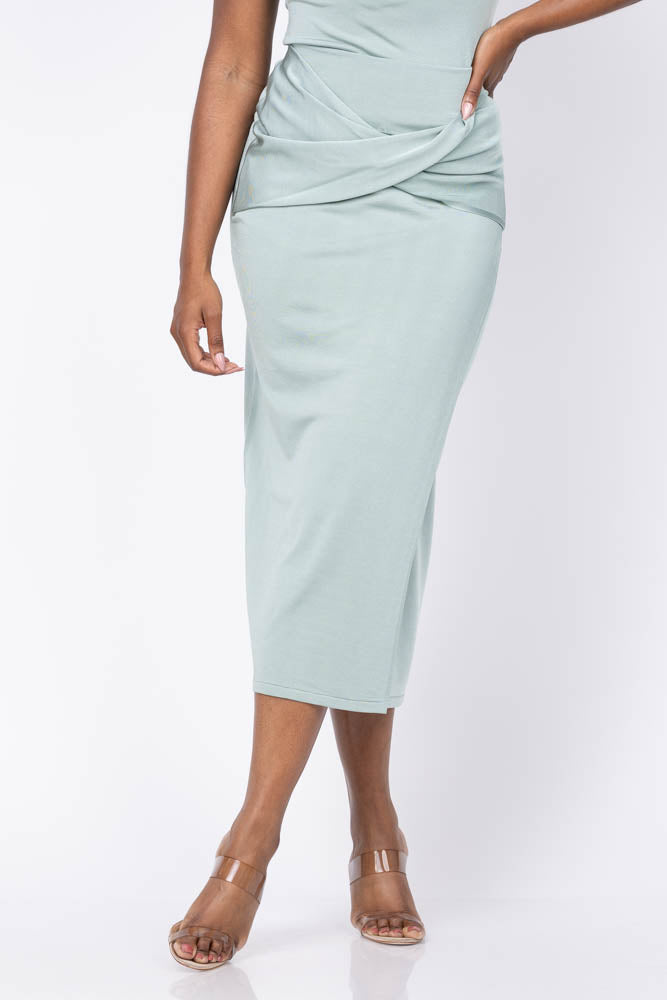 sea glass midi dress Simkhai Vienna Midi Skirt in Sea Glass
