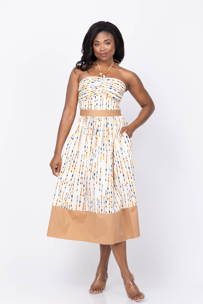 Shoshanna Serene Halterneck Midi Dress