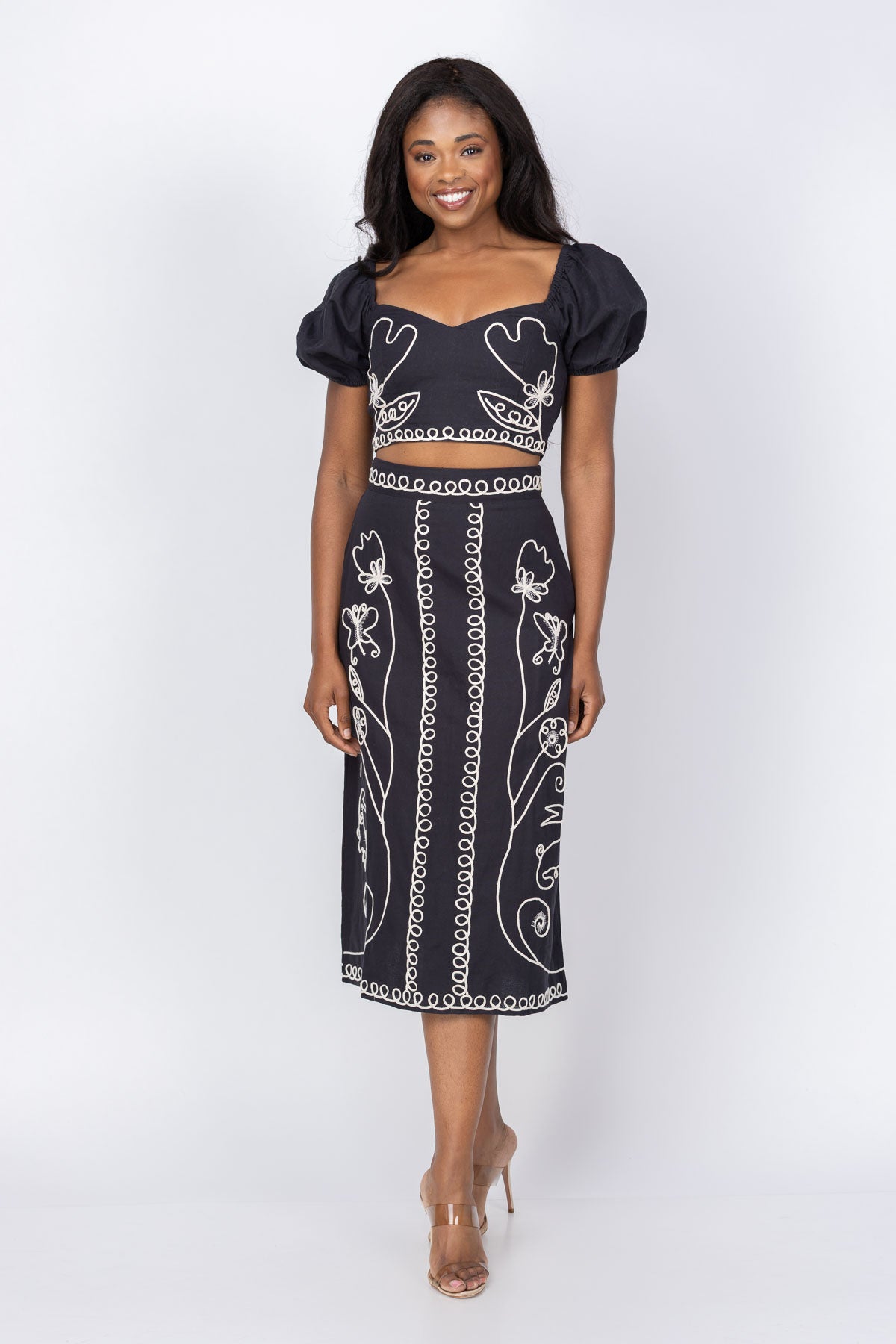 Cleobella Sorina Midi Skirt in Black