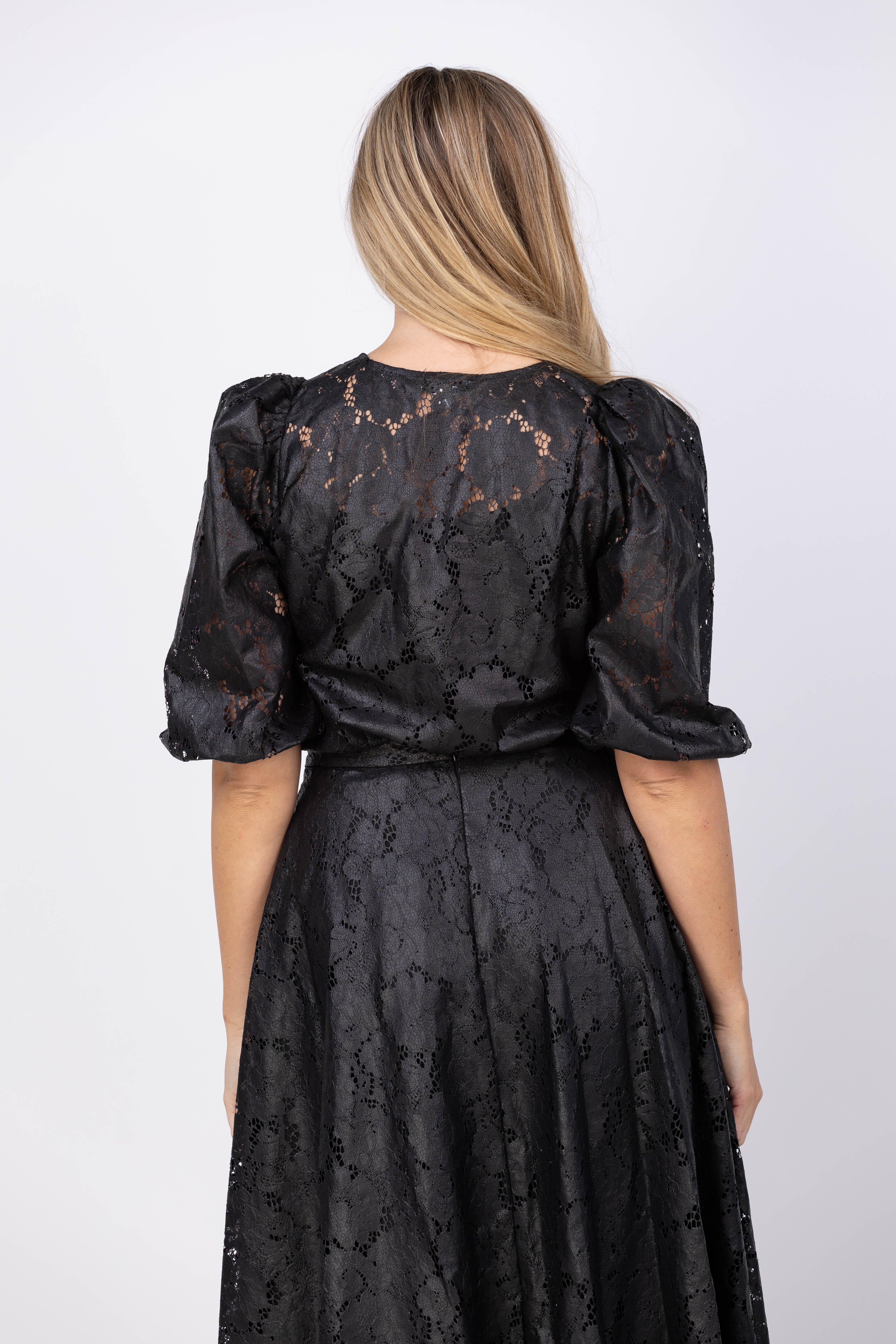 Milly Nannie Textured Lace Top in Black
