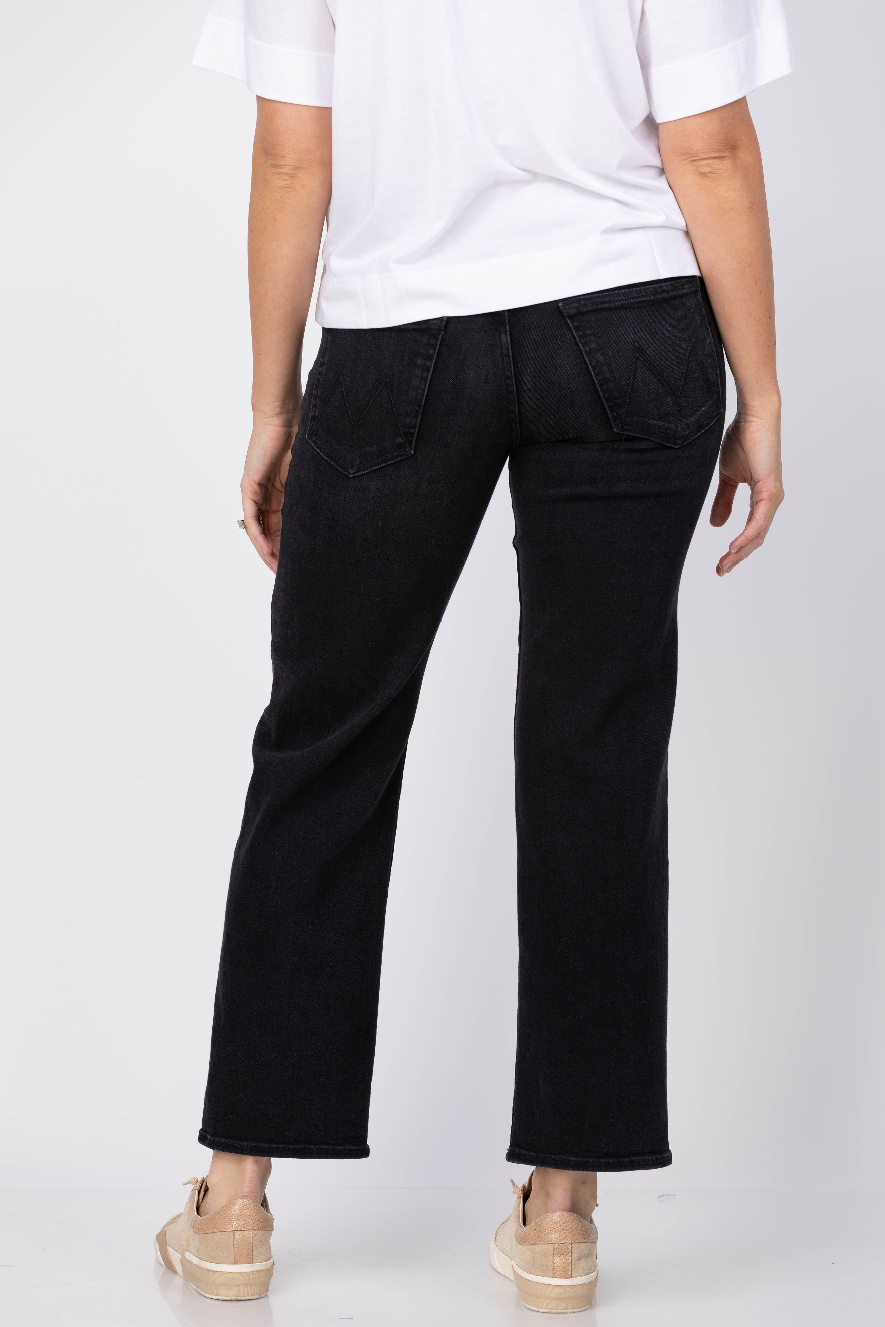 Mother Denim The Mid Rise Rambler Zip Flood Jeans in Spiked