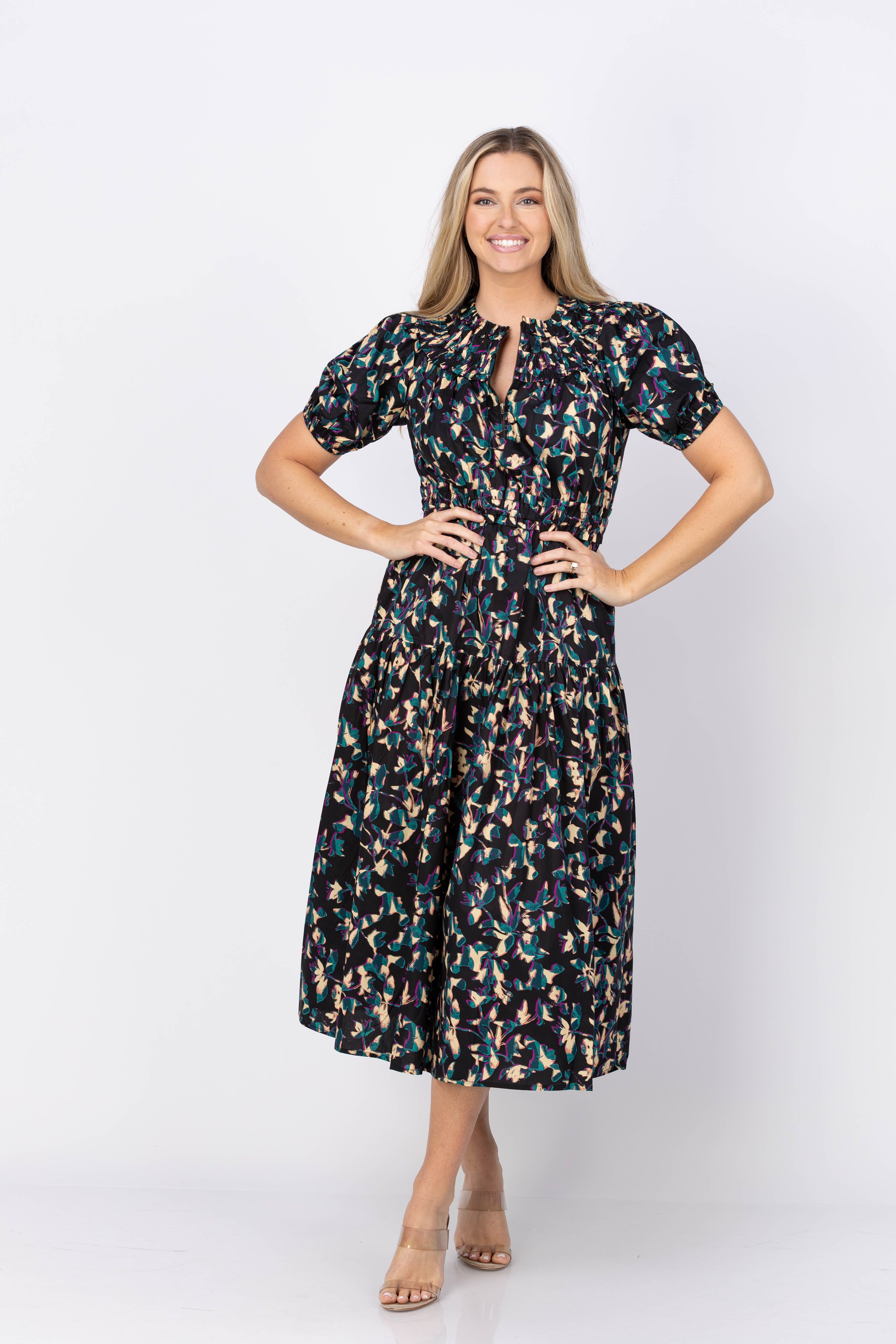 Ulla Johnson Othella Short Sleeve Midi Dress In Kaleidoscope 2 Ulla Johnson Othella Short Sleeve Midi Dress In Kaleidoscope 2