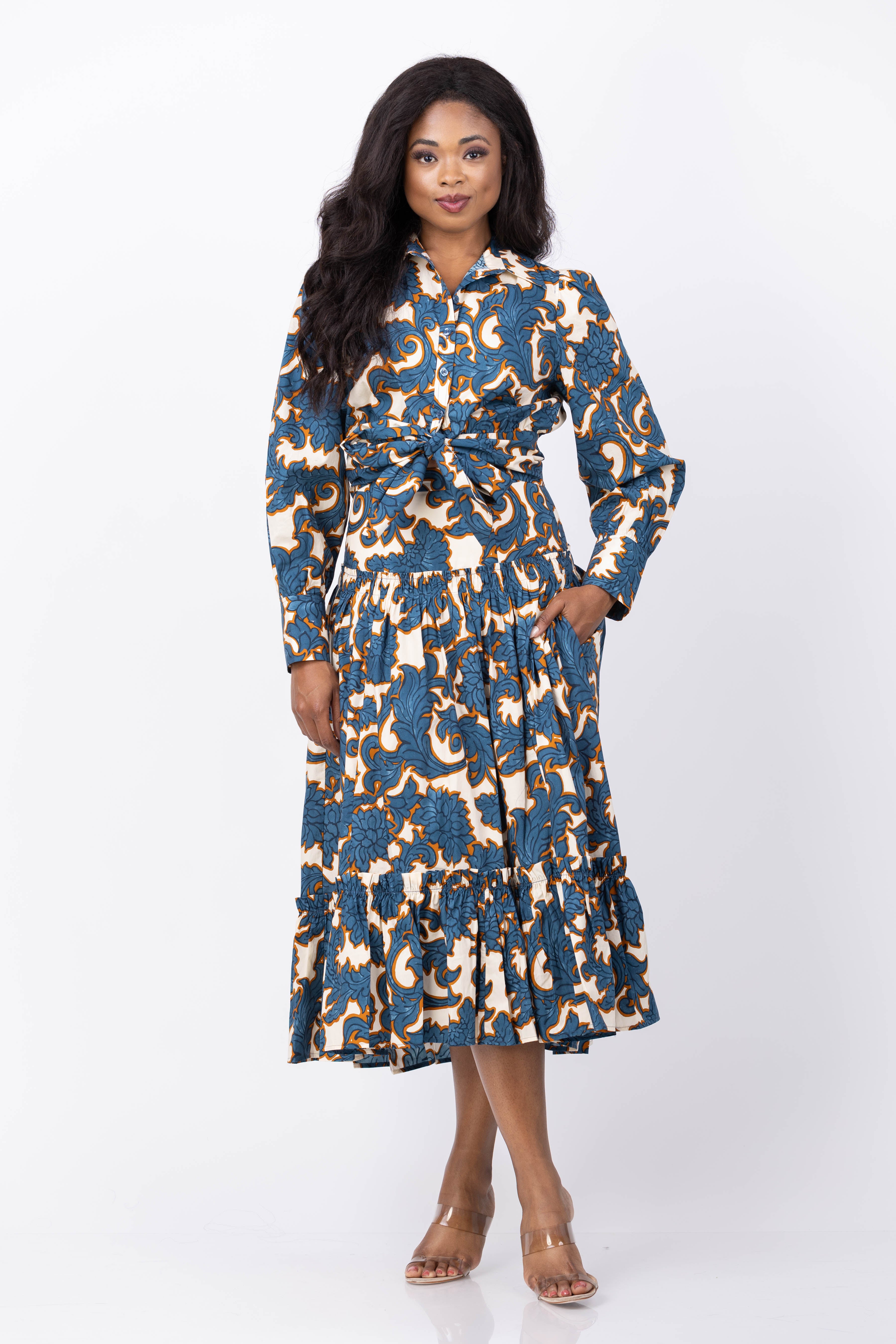 Cara Cara Tisbury Skirt in Mystic Flora Blue