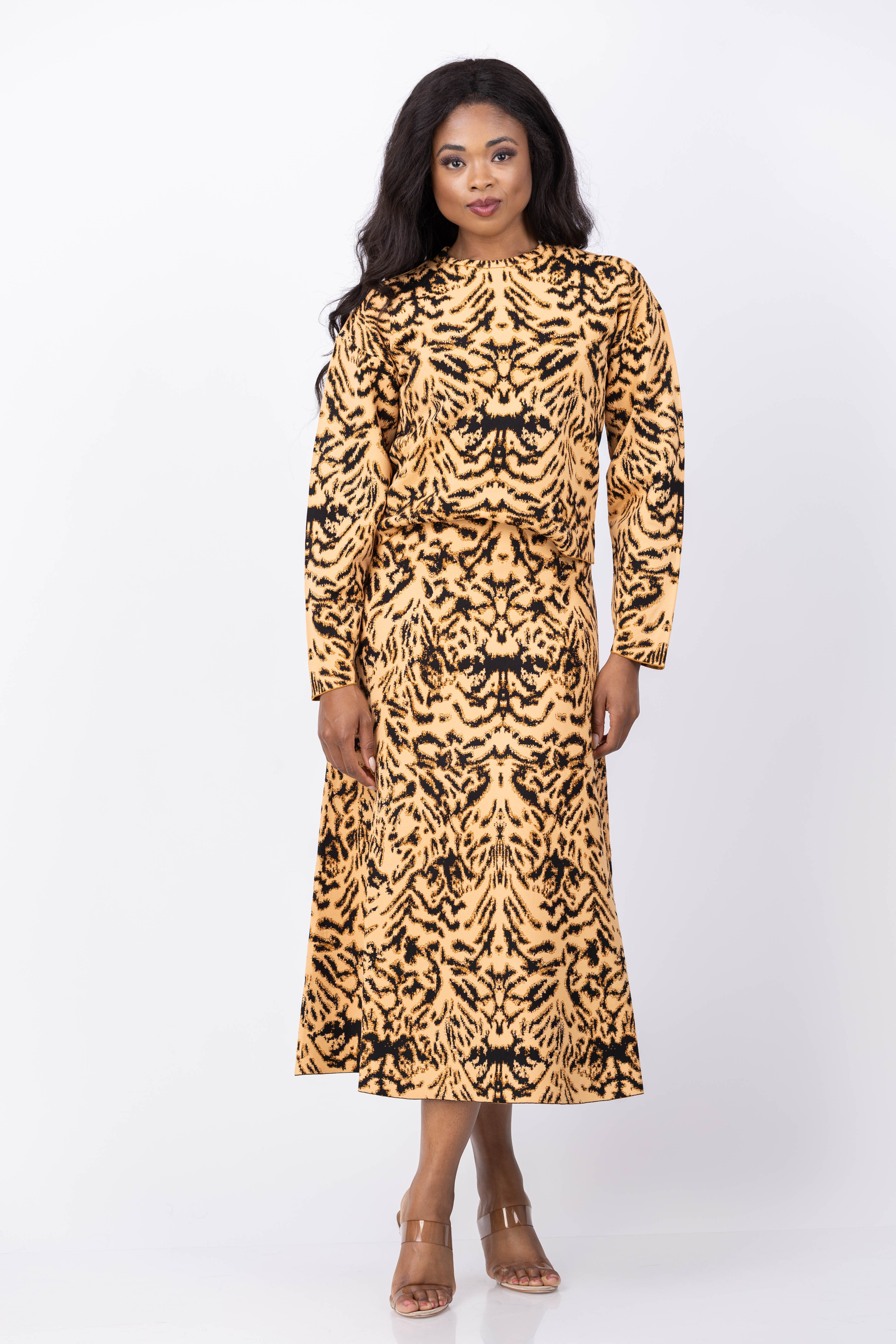 Ulla Johnson Cade Jacquard Knit Long Sleeve Pullover in Bengal