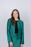 Amanda Uprichard Pierina Jacket in Pleated Dark Green
