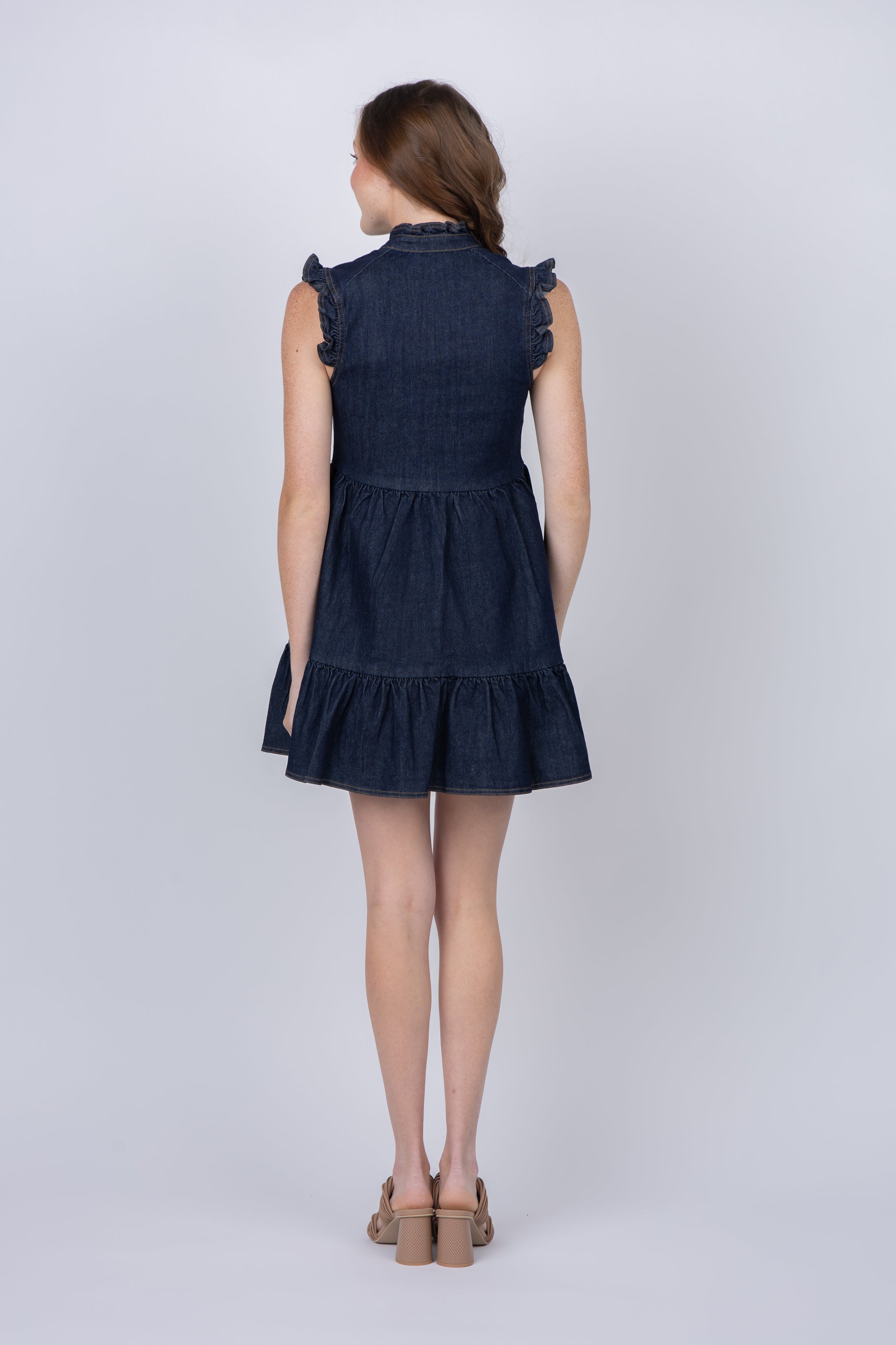 Navy blue denim shops dress