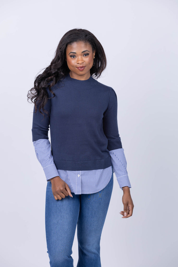 J Society Layered Mock Neck Sweater in – CoatTails