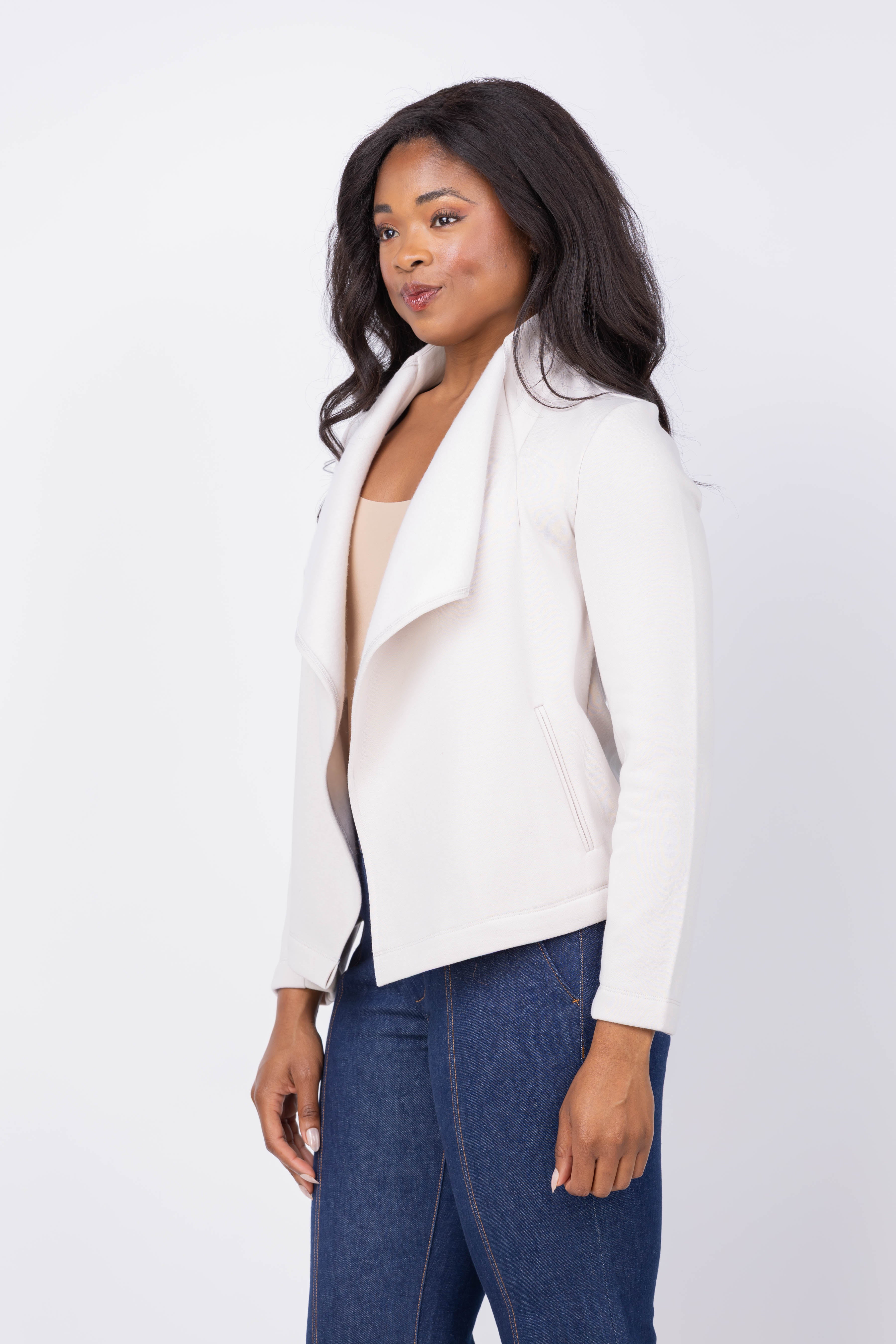 (取寄) ニックゾー レディース ラウンジ アラウンド モト ジャケット NIC+ZOE women Lounge Around Moto Jacket Sugar Cookie Nic + Zoe Lounge Around Moto Jacket in Sugar Cookie