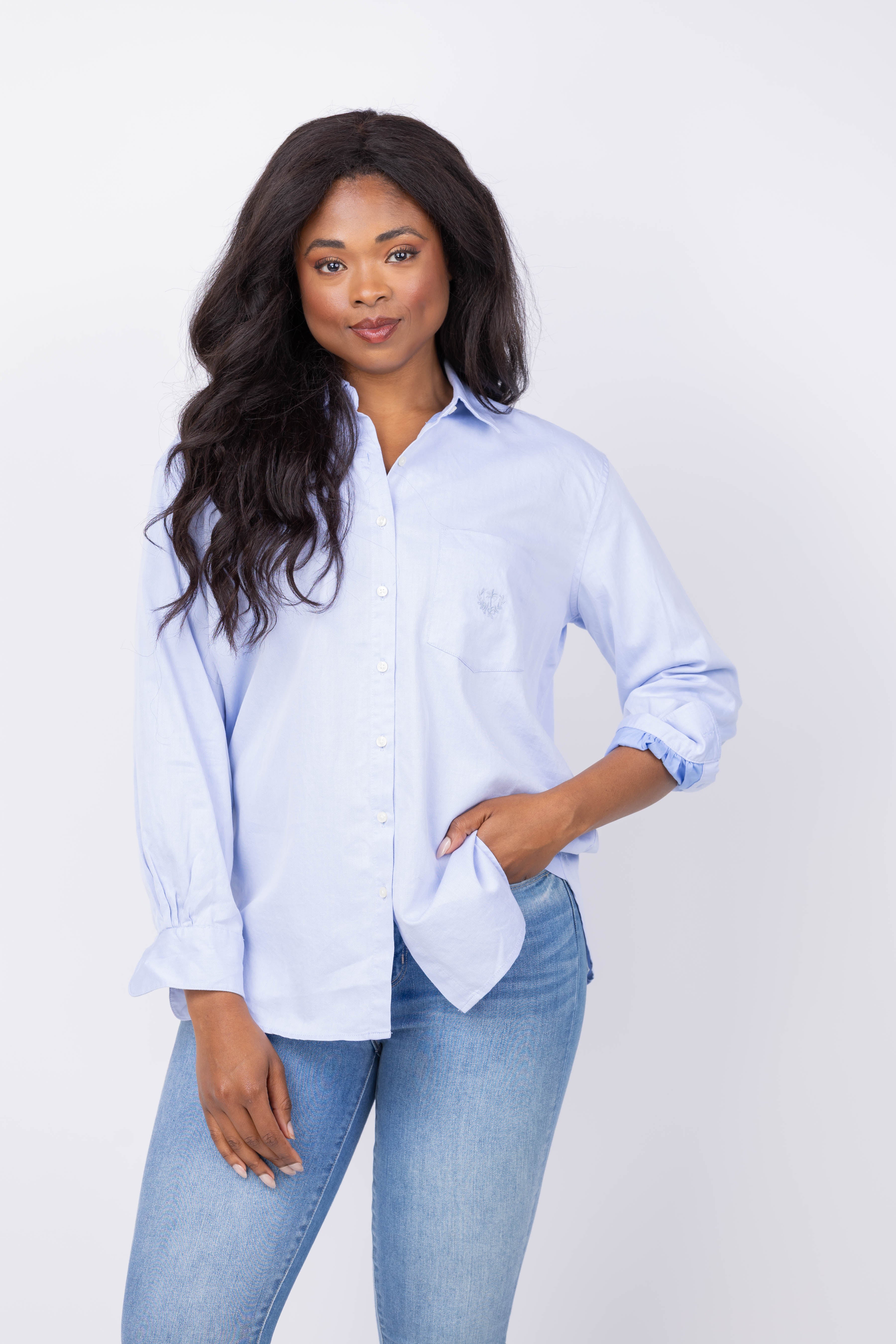 Trovata Blake Oversized Shirt In Light Blue